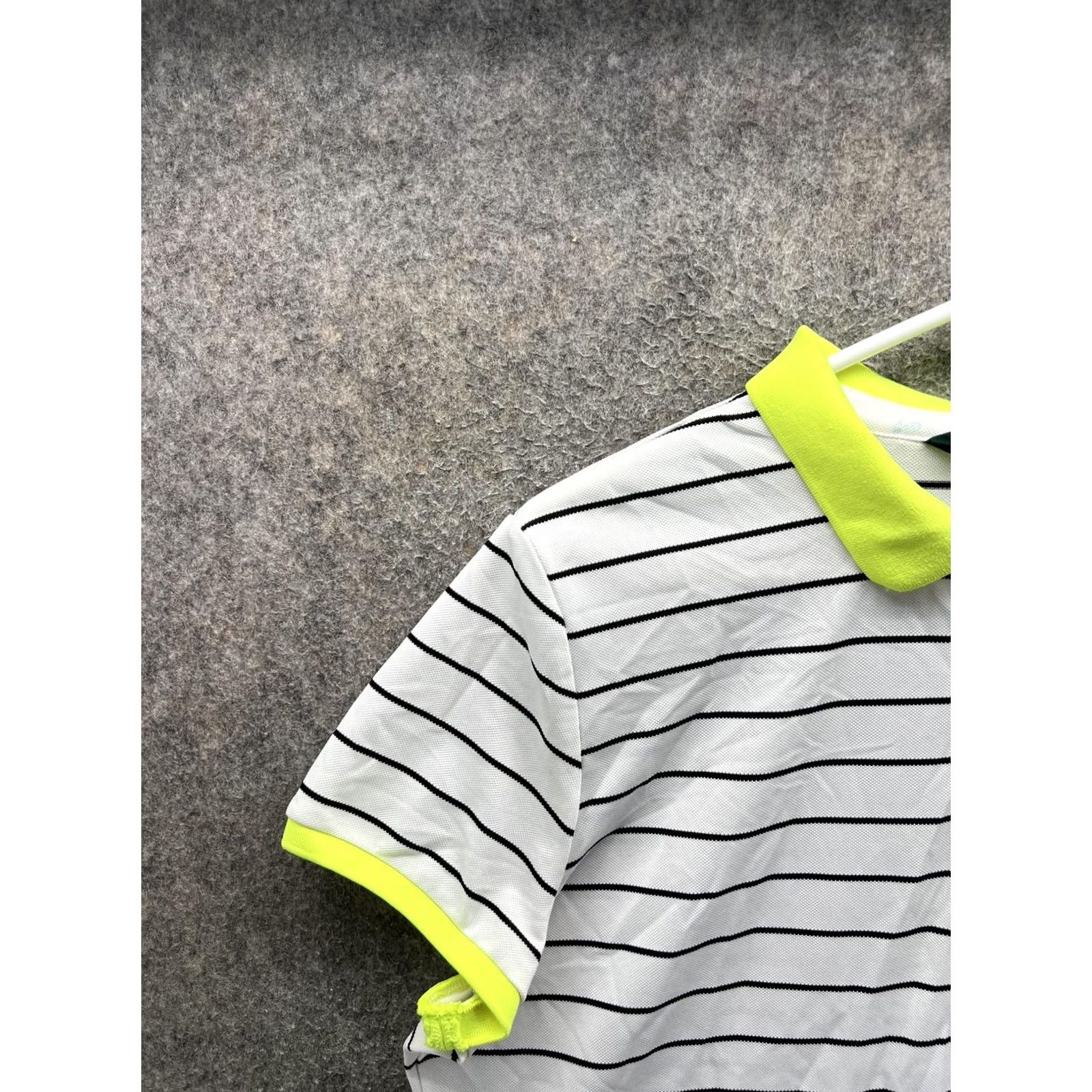 Ralph Lauren Lauren Ralph Lauren Polo Shirt Womens XL White Stripe Neon Yellow Trim Top Size XL / US 12-14 / IT 48-50 - 7 Thumbnail