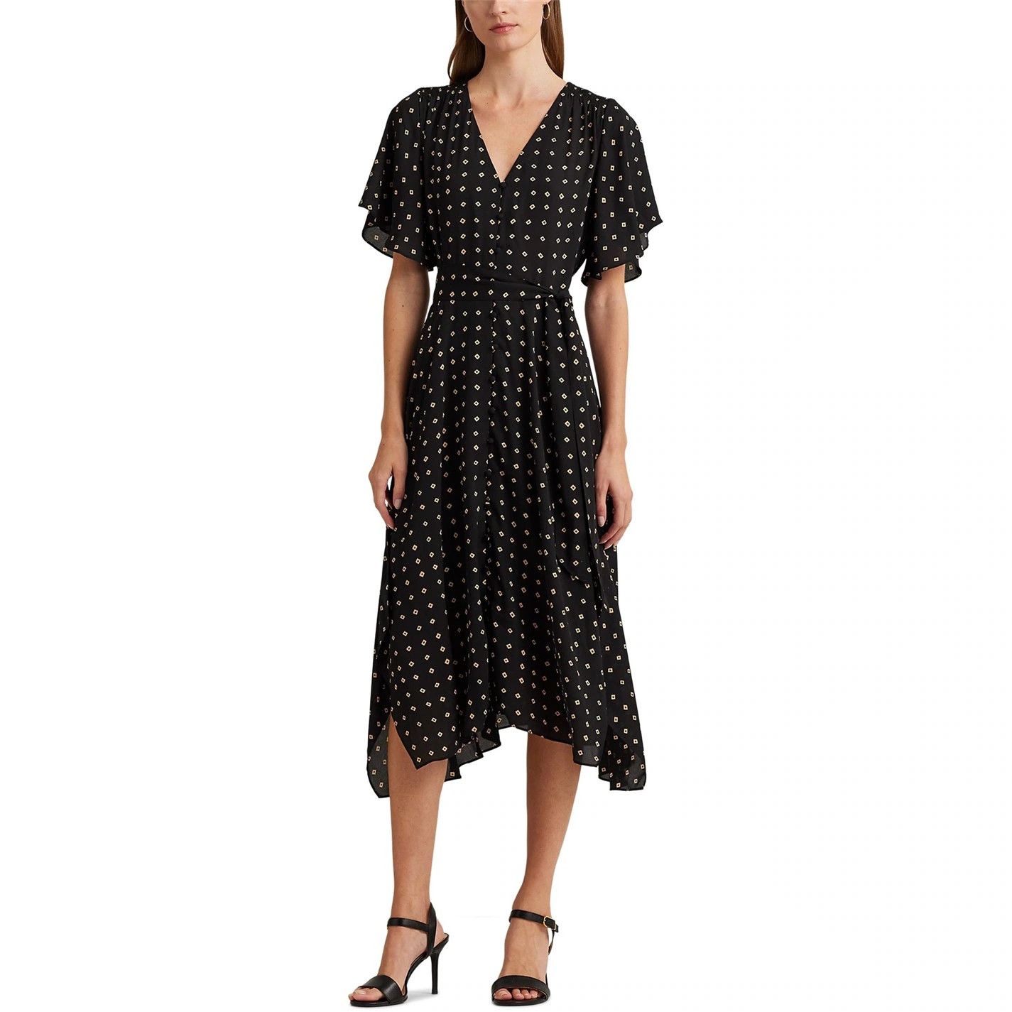 Lauren Ralph Lauren o1g2r1mq0825 Kangani Dress in Black Size S / US 4 / IT 40 - 4 Thumbnail