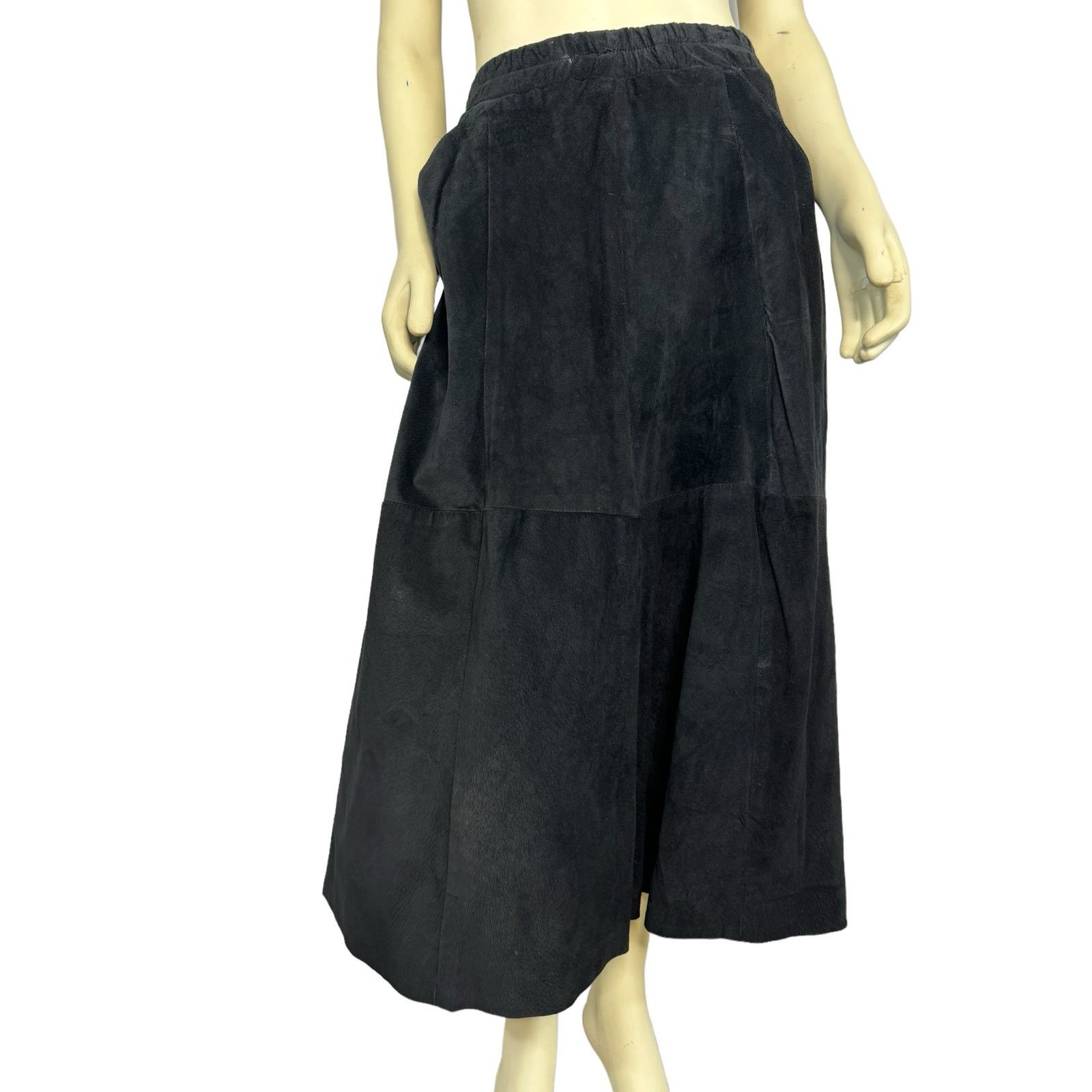 VTG Saks Fifth Avenue Patchwork Suede leather maxi Skirt L