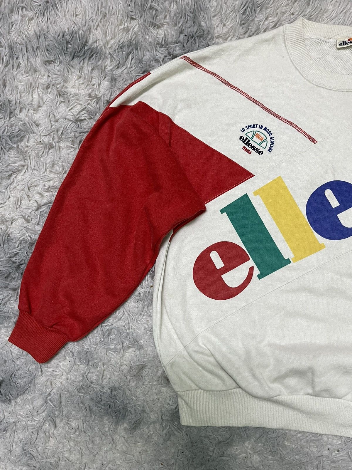 Ellesse × Japanese Brand × Vintage 90s ELLESSE ITALIA SWEATSHIRT MULTICOLOUR Size US XL / EU 56 / 4 - 3 Thumbnail