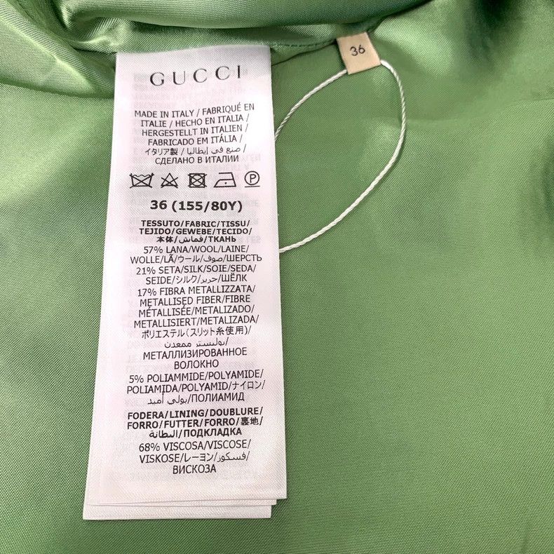 Gucci Gucci Green star decoration wool lapel vest size 36 2501-Ne Size US XS / EU 42 / 0 - 7 Thumbnail