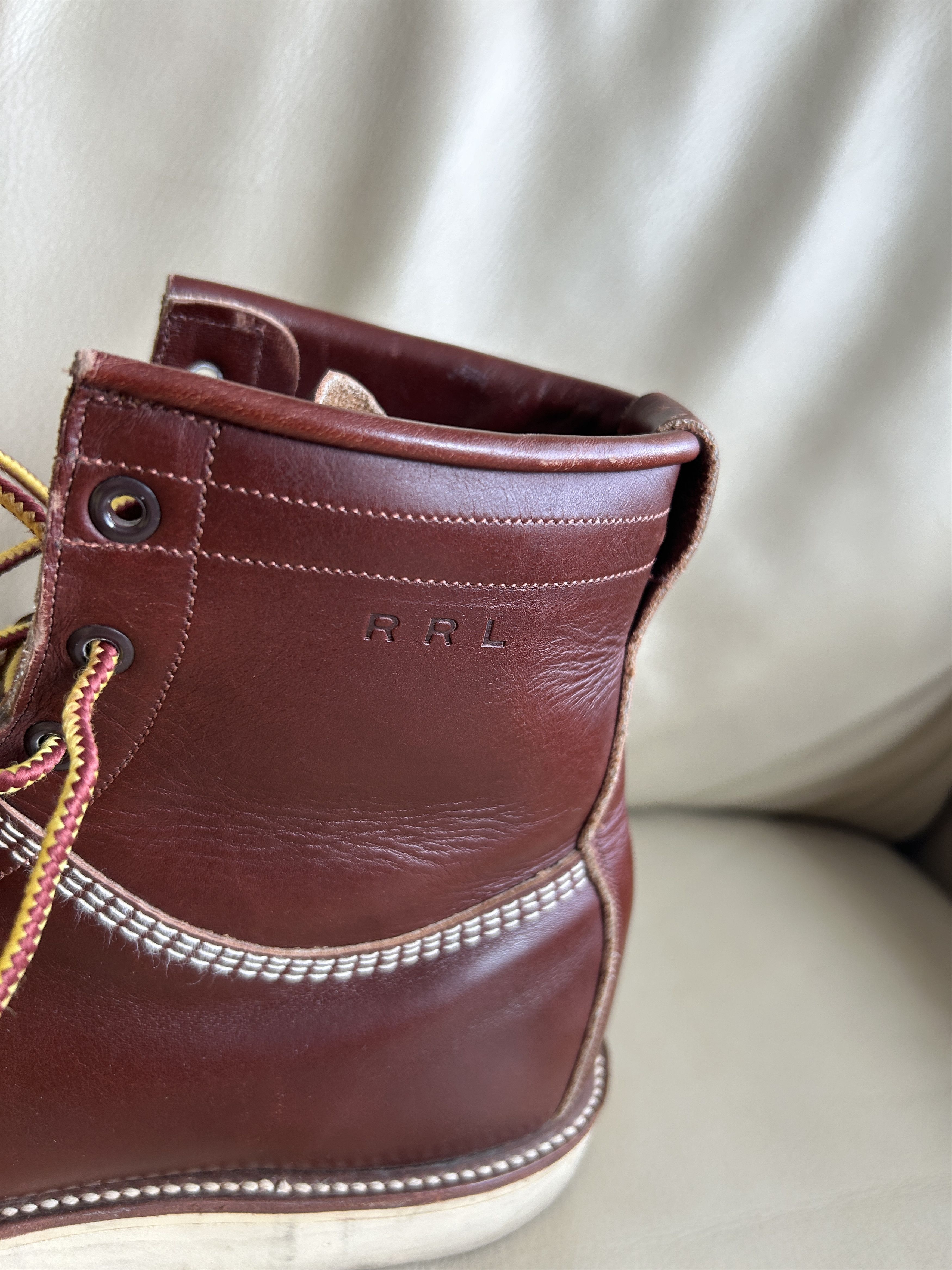 RRL Ralph Lauren Canyon Made in USA Vintage Leather Hiking Boots Size US 12 / EU 45 - 3 Thumbnail