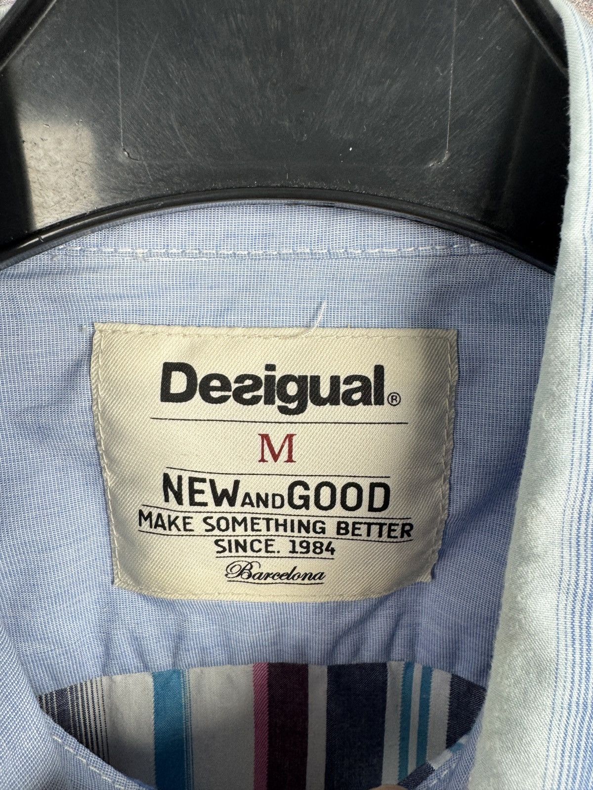 Desigual Desigual Multicolor Striped Button-Down Shirt Logo Embroider Size US M / EU 48-50 / 2 - 7 Thumbnail