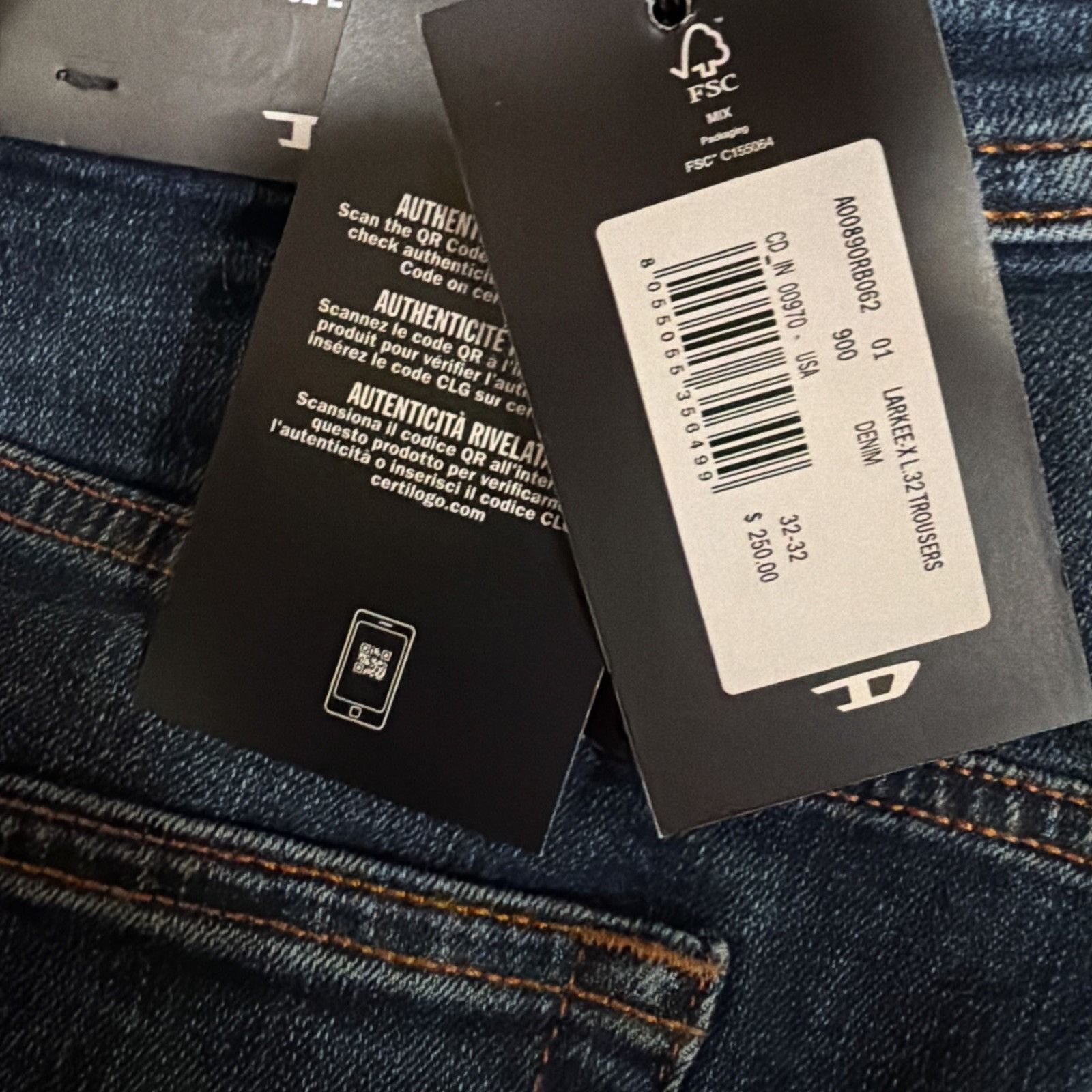 Diesel Diesel Mens Larkee Straight Jeans RB062 Blue $250 Size 32/32 Size US 32 / EU 48 - 7 Thumbnail