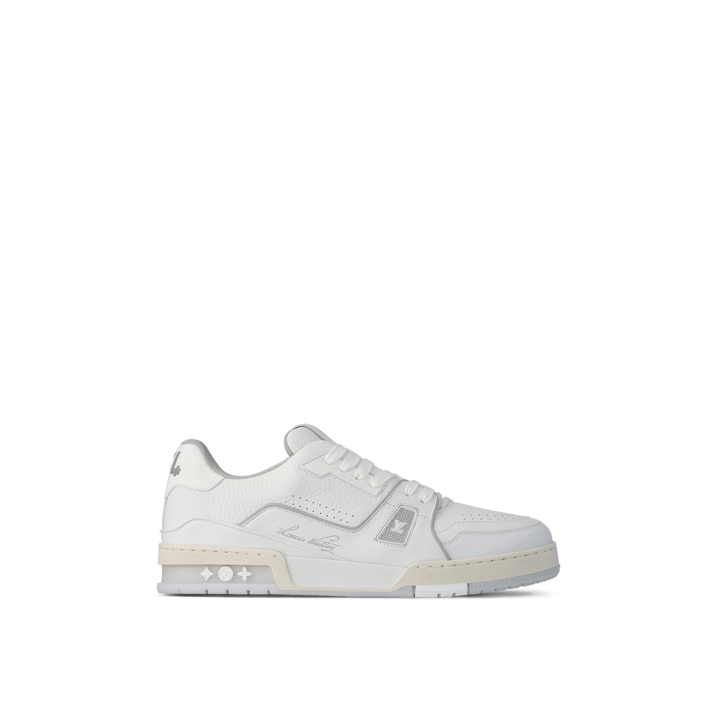 image of Louis Vuitton Shoes Sneakers Leather Monogram Logo Lv 1A8Wax in White, Men's (Size 5)