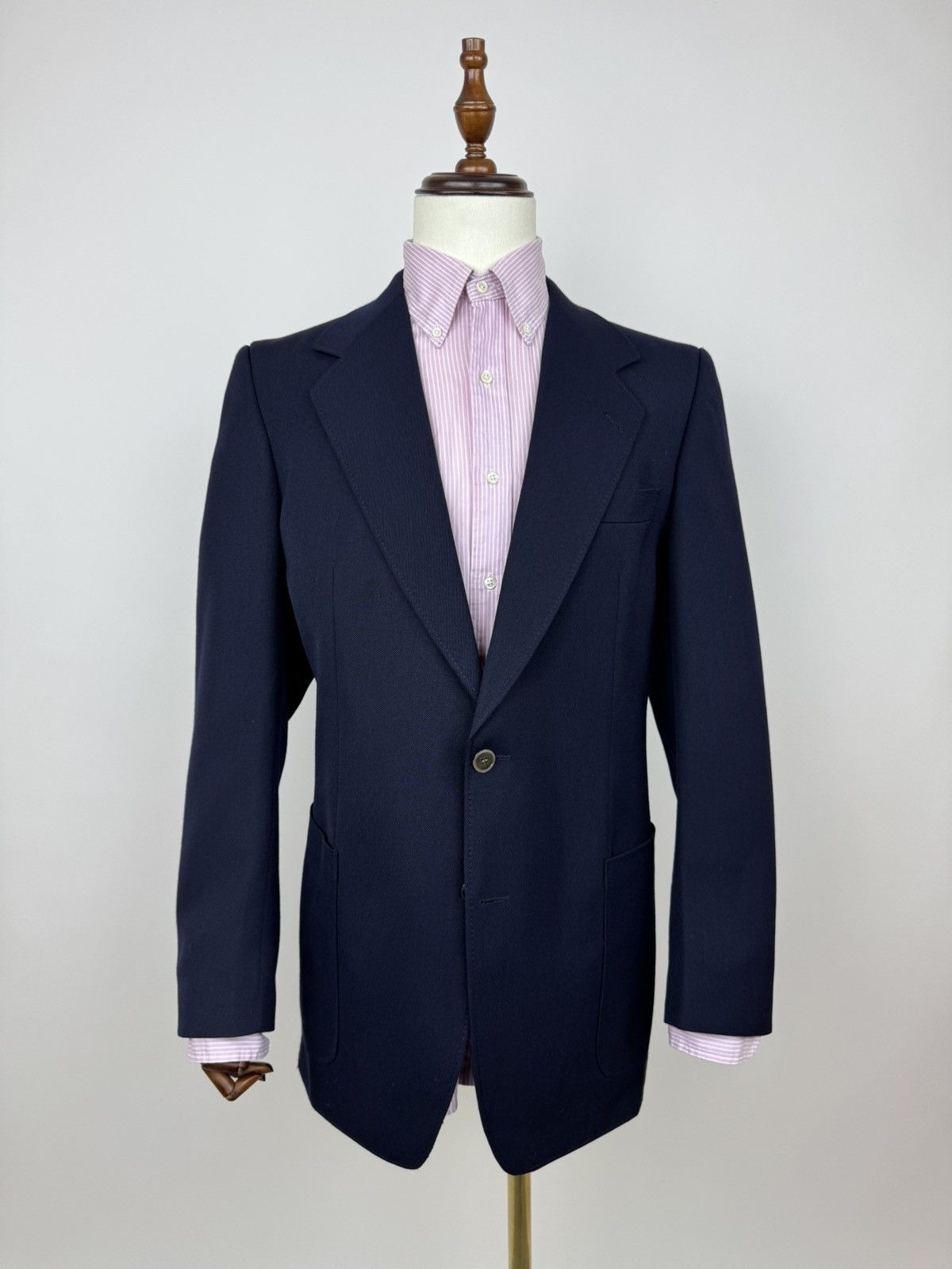 Other Mens Navy Blue Sport Coat 42L Trevira Twill Wool Blazer Size 42R - 1 Thumbnail