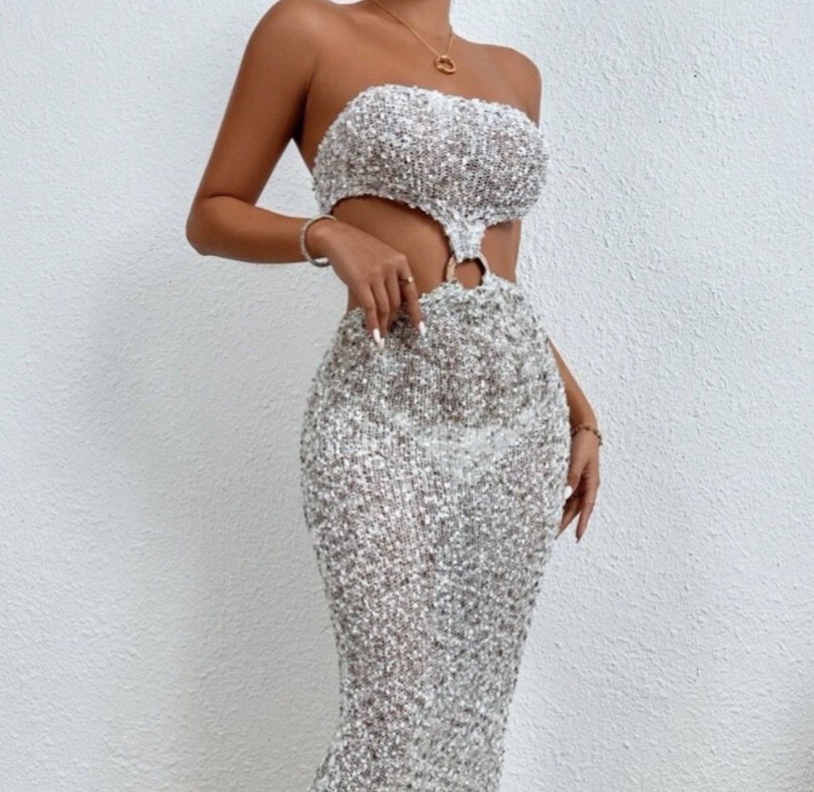 Designer × Levi's NWT, Lavishly Paris Women’s Ring Linked Bandeau Beach Dress Size M / US 6-8 / IT 42-44 - 8 Thumbnail