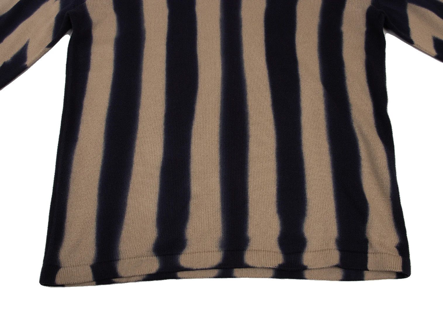 Issey Miyake Striped Cotton Knit Sweater in Beige and Navy XL Size US XL / EU 56 / 4 - 6 Thumbnail