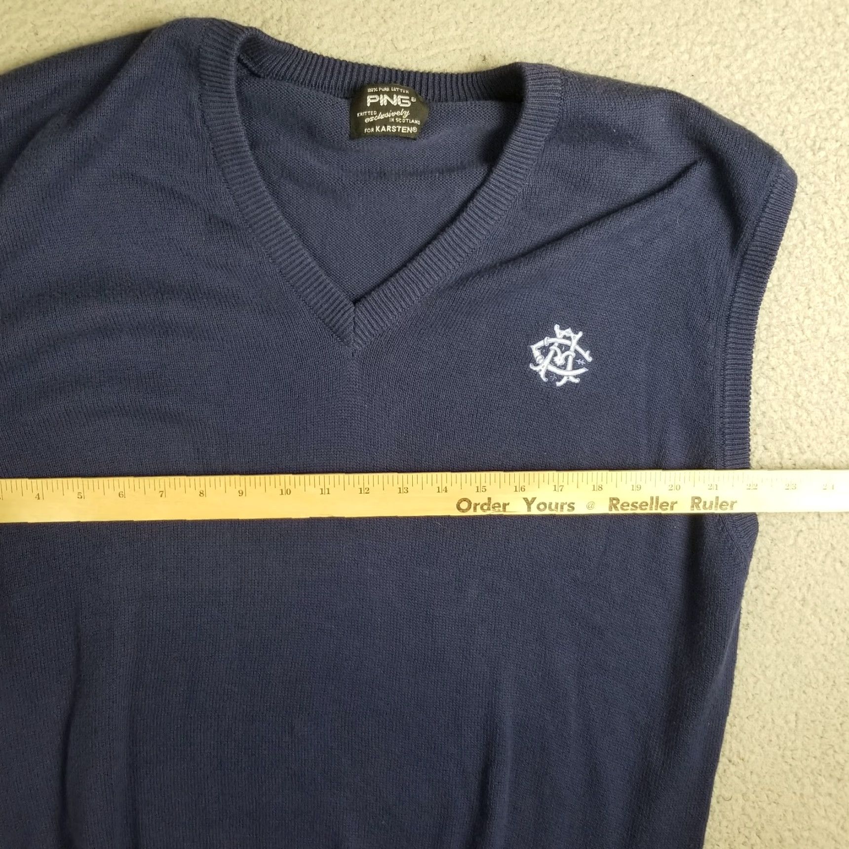 Vintage VINTAGE Ping Sweater Vest Men Large Blue Golf Logo Check Knit Sleeveless V-Neck Casual Size US L / EU 52-54 / 3 - 6 Thumbnail