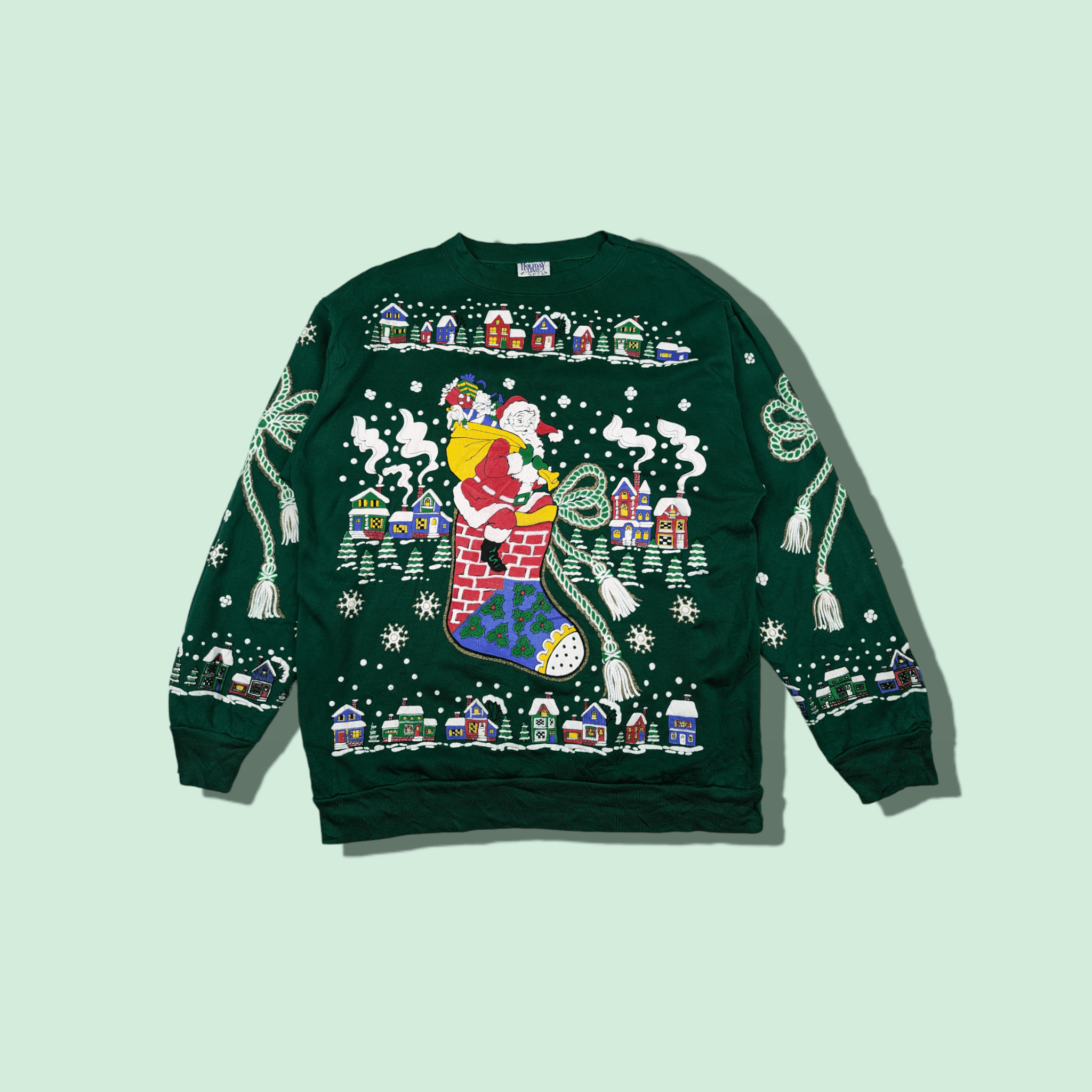 Vintage 90's SANTA CLAUS Christmas Full Print Jumper