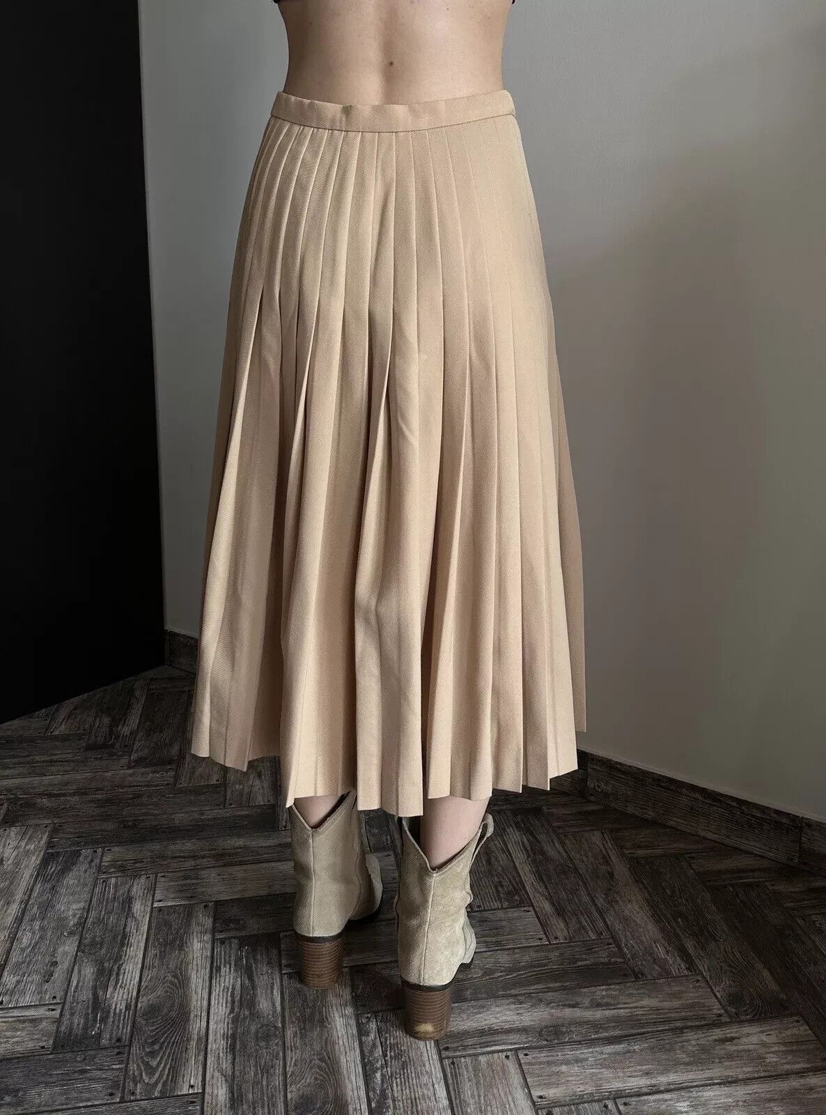 Givenchy Vintage Givenchy 5 Please Wool A-line Midi Skirt Beige Rare Size 30" / US 8 / IT 44 - 6 Thumbnail