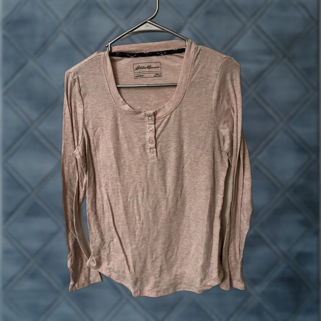 Eddie Bauer Eddie Bauer Shirt Womens Small Pink Sleepwear Henley Long Sleeve Lounge Knit Size S / US 4 / IT 40 - 1 Thumbnail