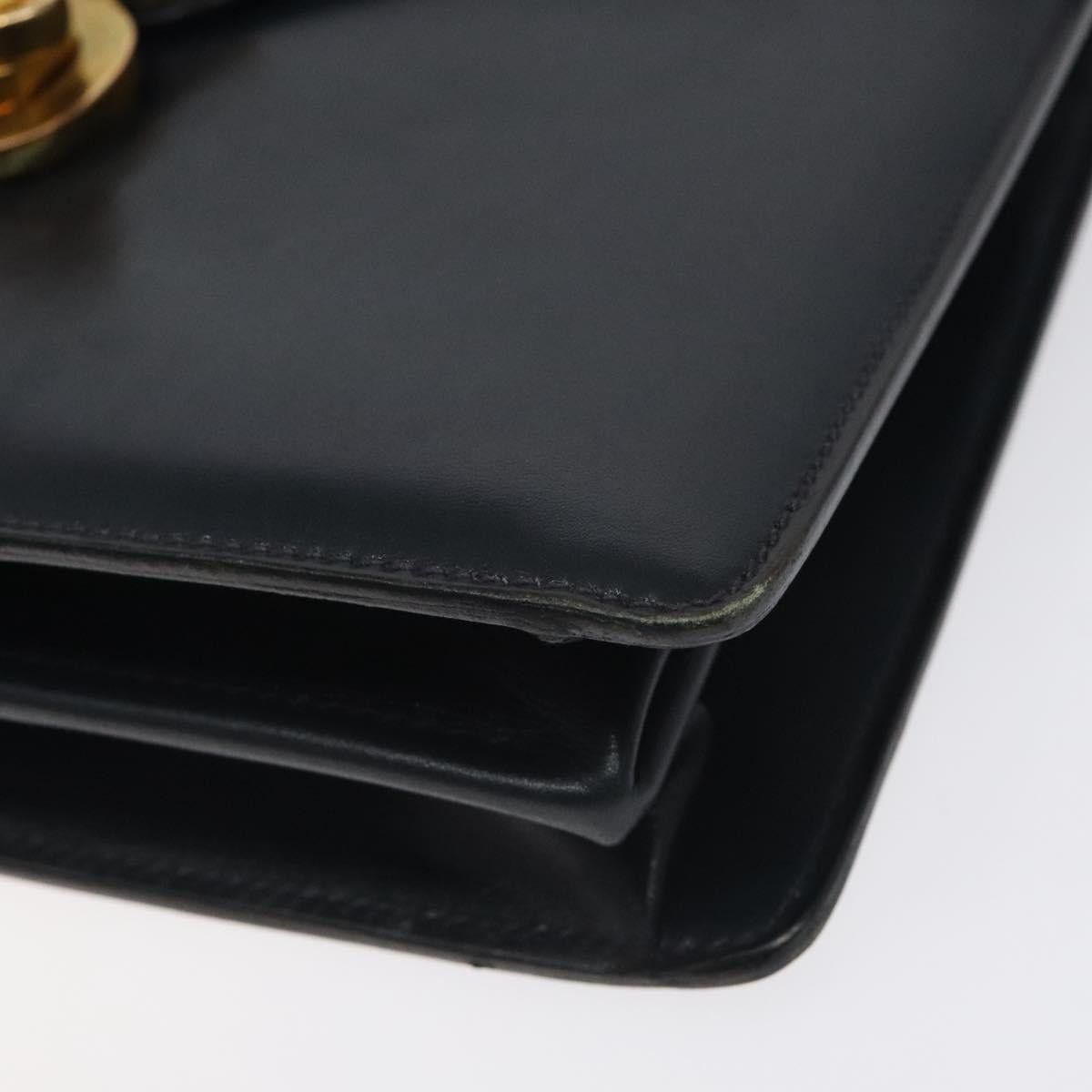 Gucci GUCCI Hand Bag Leather Navy Gold Size ONE SIZE - 10 Thumbnail