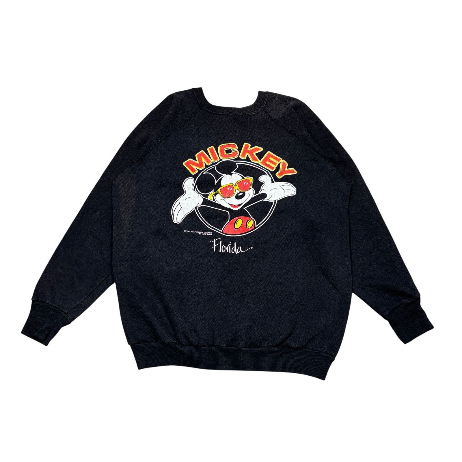 Disney × Velva Sheen × Vintage Vintage 80s Mickey Mouse Florida Raglan Sweatshirt Men's XL Size US XL / EU 56 / 4 - 1 Thumbnail