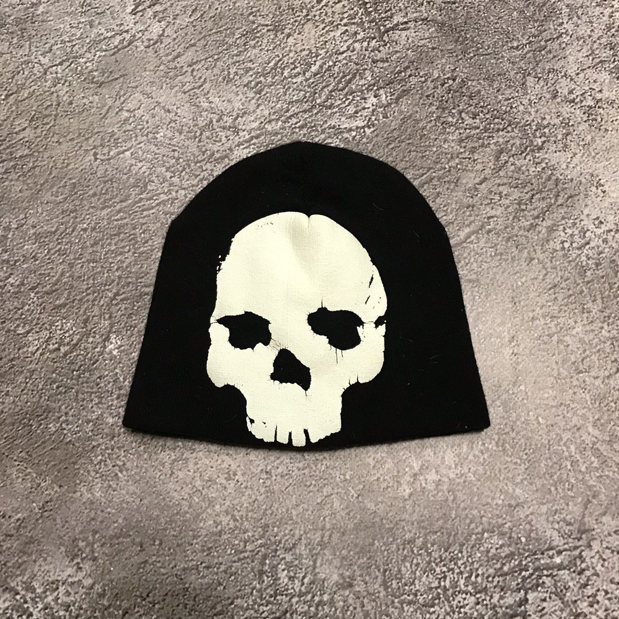 Vintage Alt Beanie SKELETON Grass Hat 90s Emo Hype Uzi