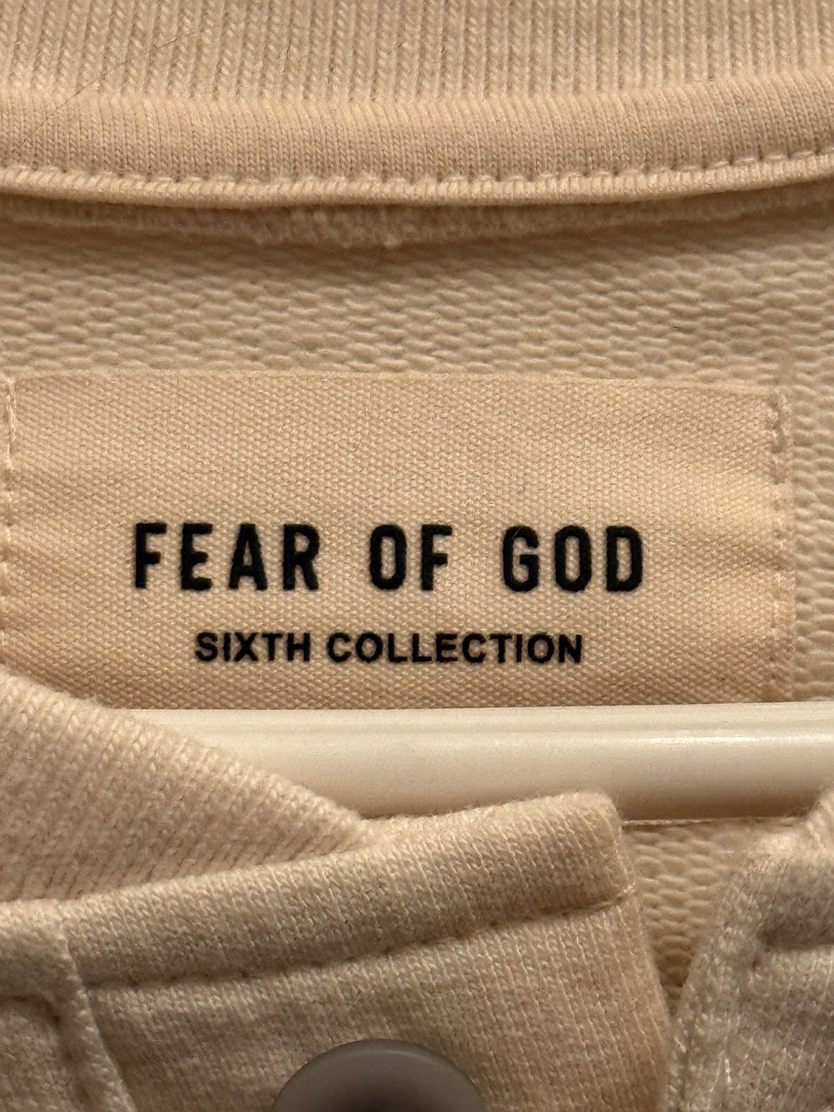 Fear of God FEAR OF GOD Long Sleeve Henley in Cream & Vintage Black Size US S / EU 44-46 / 1 - 3 Thumbnail