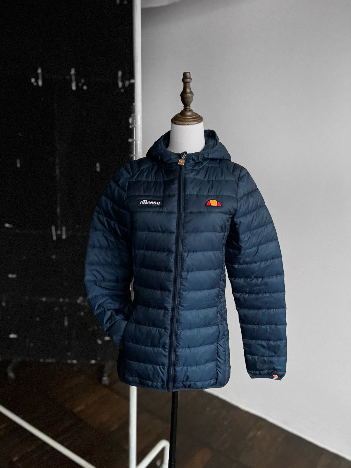 Designer × Ellesse Ellesse Womens Blue Lompard Padded Full Zip Jacket Pockets Size S / US 4 / IT 40 - 3 Thumbnail
