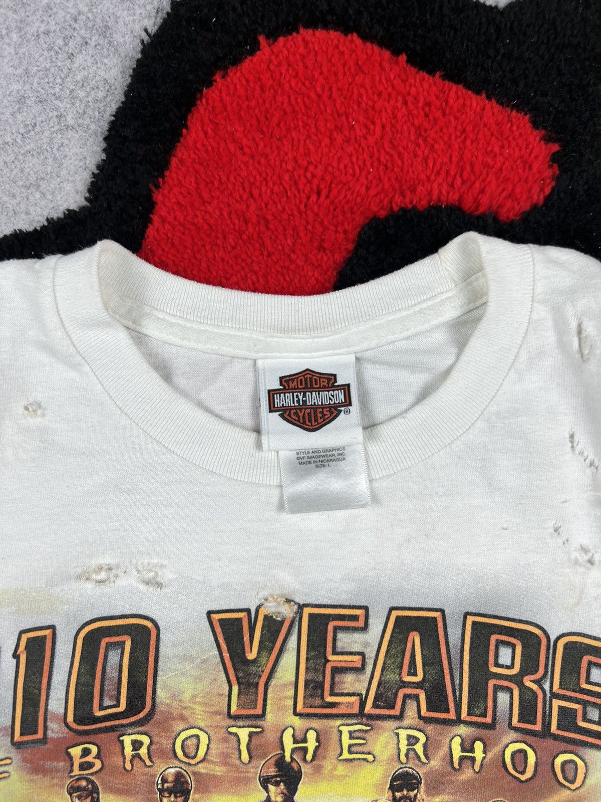 Harley Davidson Harley Davidson 100 Years Trashed Motorcycle Y2K Tee Size US L / EU 52-54 / 3 - 6 Thumbnail
