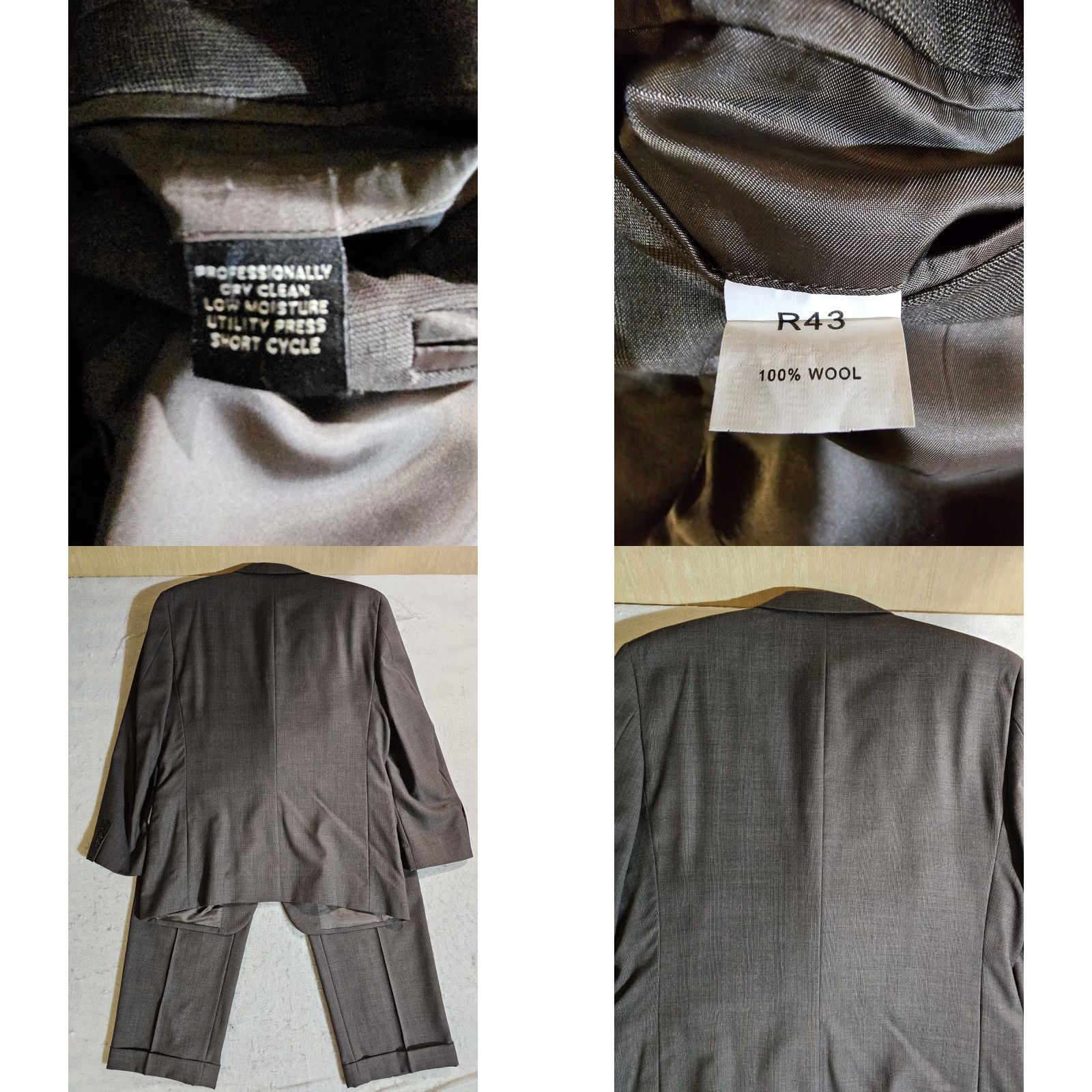 Jos. A. Bank Jos A Bank Signature Collection Suit Mens 2pc 100% Wool 43R 36x30 Brown/Grey Size 46R - 8 Thumbnail