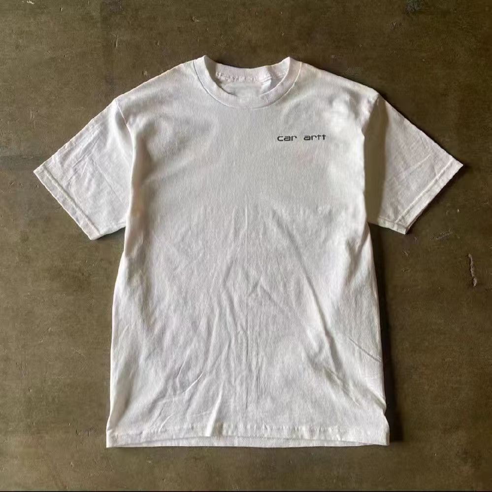 Japanese Brand White washed vintage car print cotton t-shirt Size US M / EU 48-50 / 2 - 2 Thumbnail