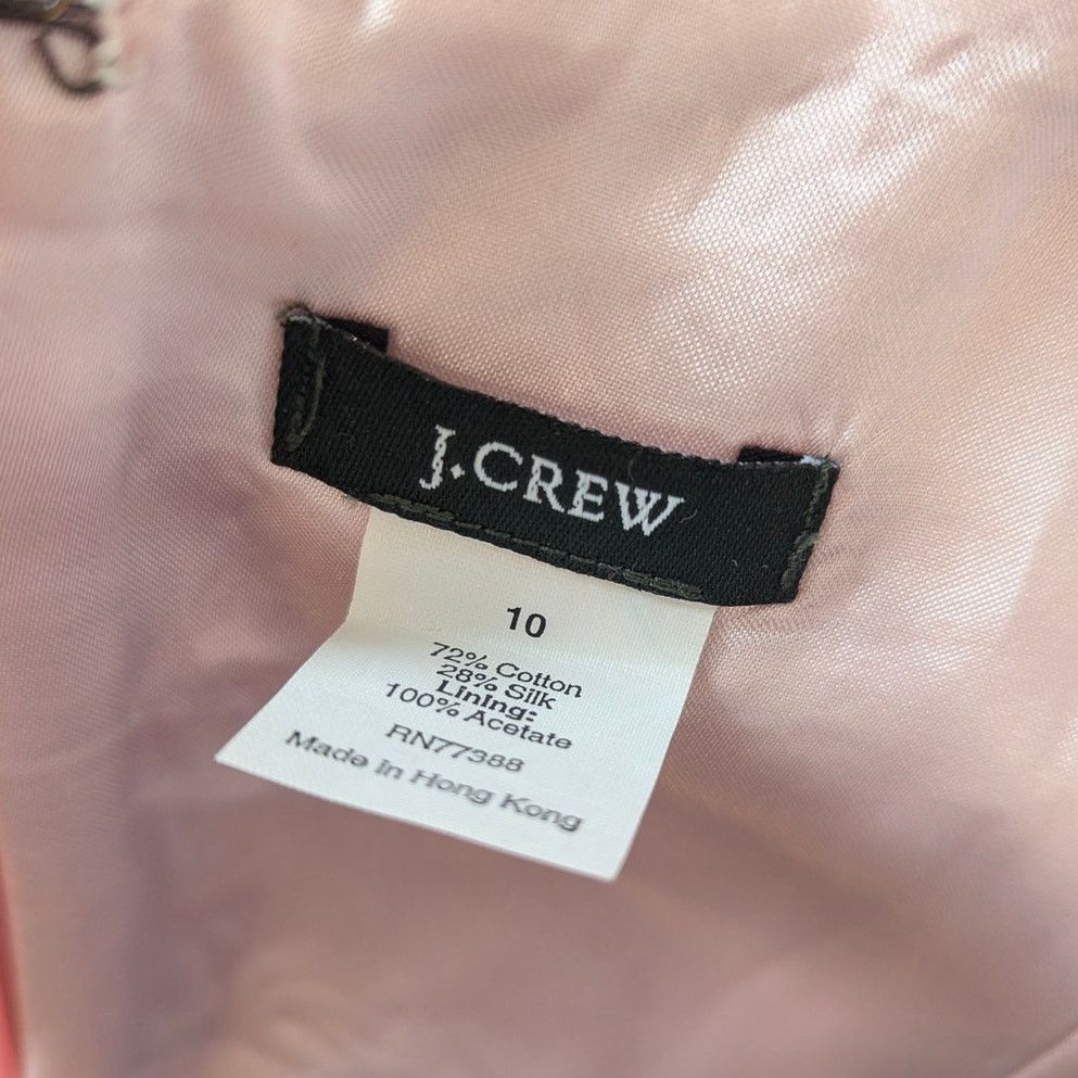 J.Crew J. Crew Pink Silk Sheath Embossed Dress Size 10 Size L / US 10 / IT 46 - 4 Thumbnail