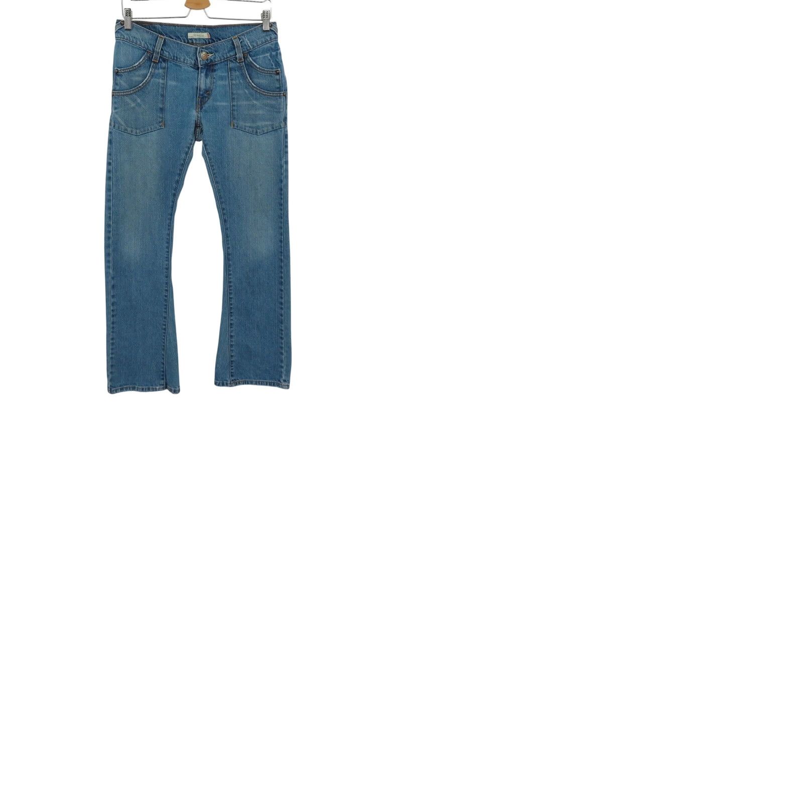 Levi's VINTAGE Levi's Jeans Flared Distressed Juniors 9 Blue Denim Womens Regular Y2K 2000s Levi's Size 30" / US 8 / IT 44 - 9 Thumbnail