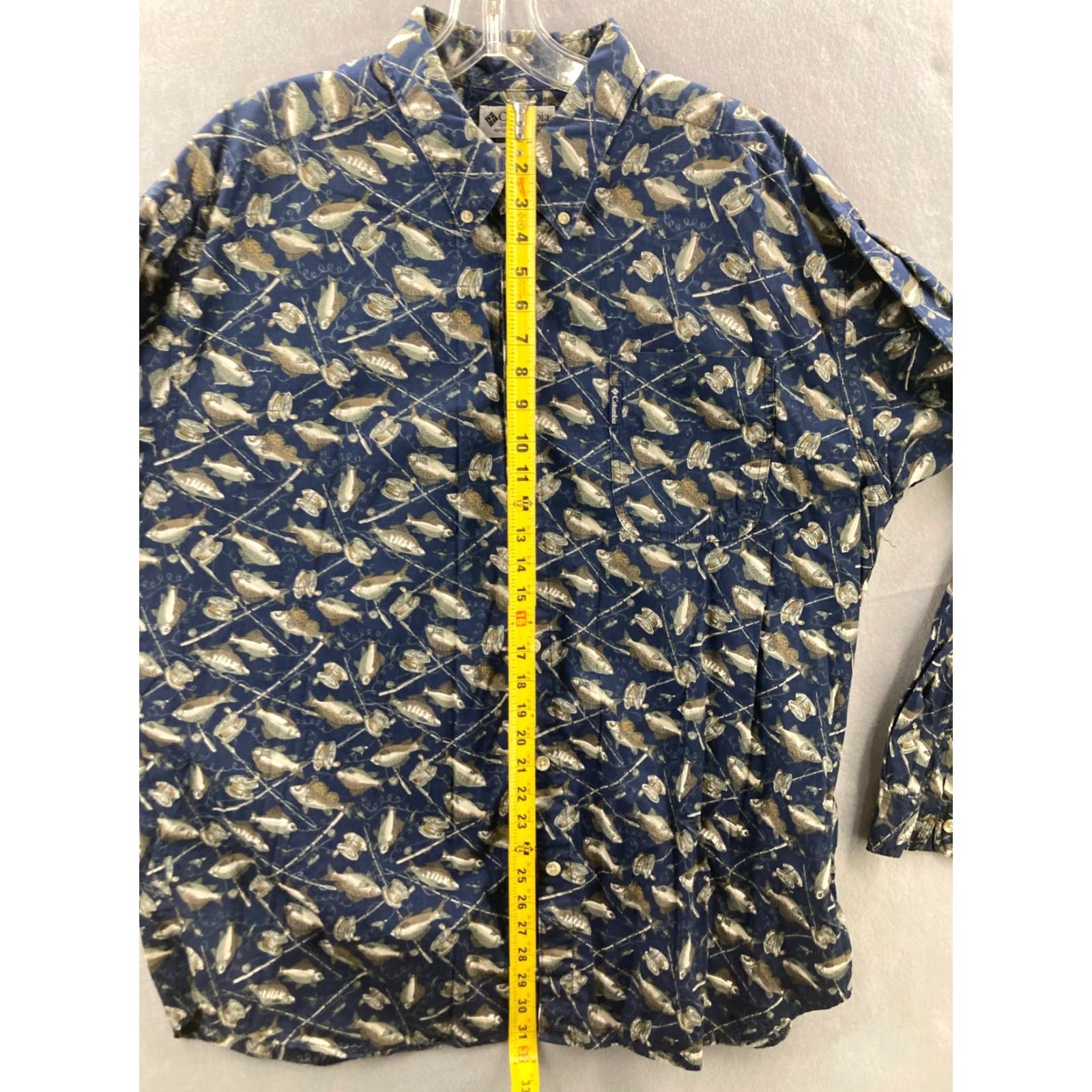 Vintage Columbia Shirt Mens XXL Button-Down Long Sleeve Plaid Cotton Flannel AOP Football Fish Theme Casual Size US XXL / EU 58 / 5 - 4 Thumbnail