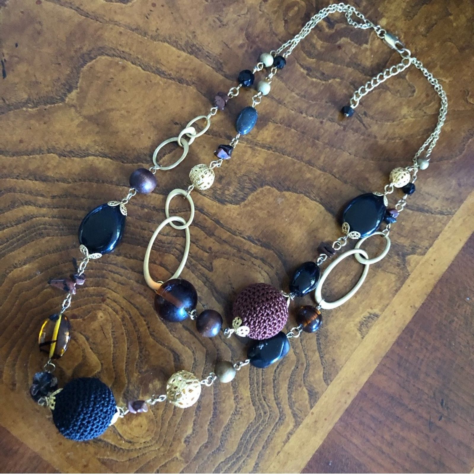 Vintage Vintage 80s double strand matte gold tone necklace Size ONE SIZE - 9 Thumbnail