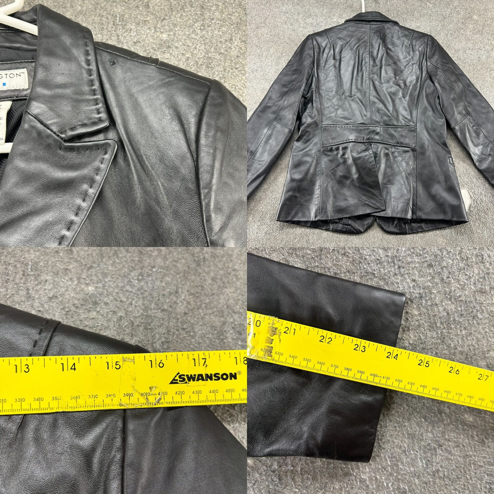Vintage VINTAGE Convington Jacket Womens M Black Coat Lined Genuine Leather Blazer 90s Size M / US 6-8 / IT 42-44 - 8 Thumbnail