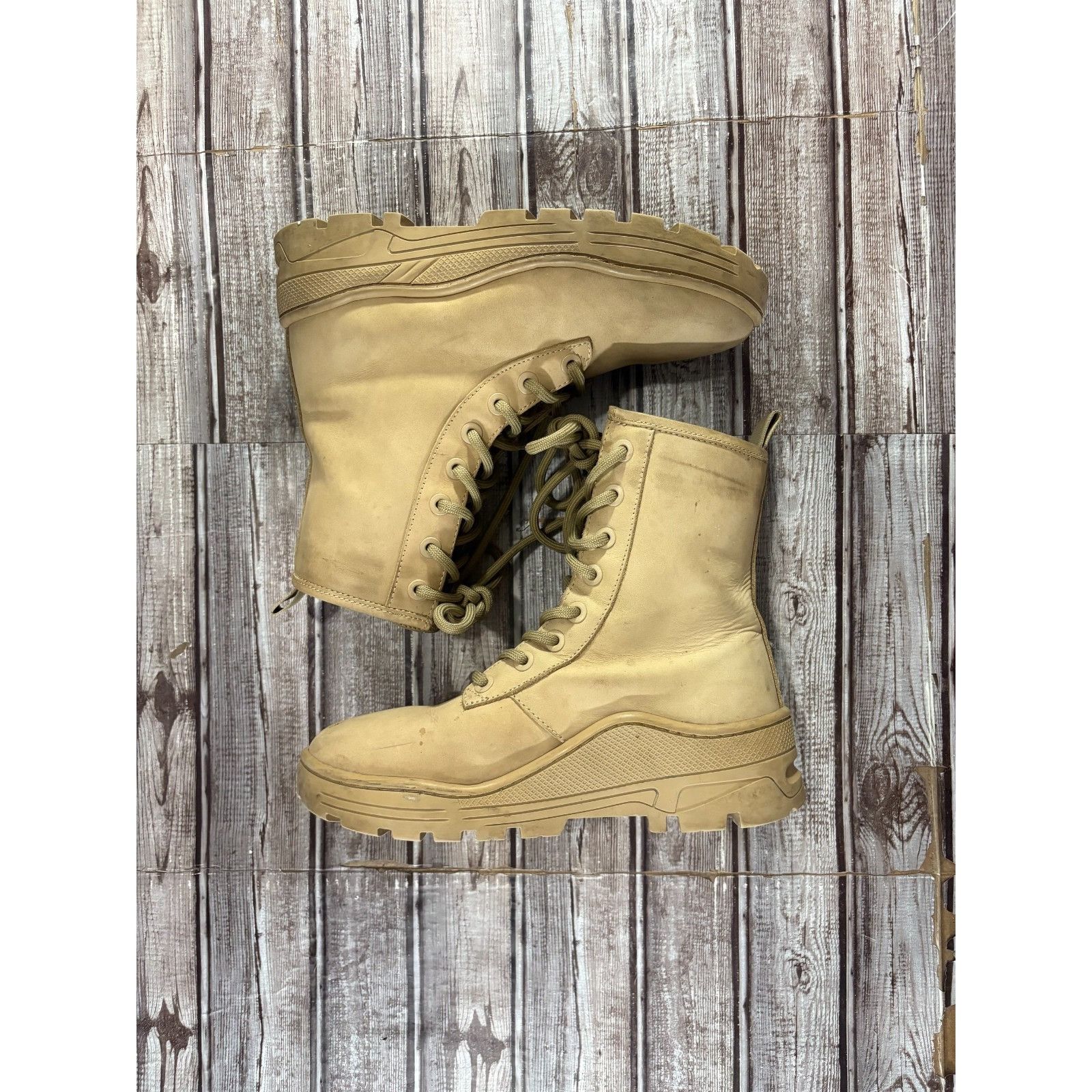Yeezy YEEZY Season 5 nubuck combat boots size 40 US 7 color taupe Size US 7 / EU 40 - 4 Thumbnail