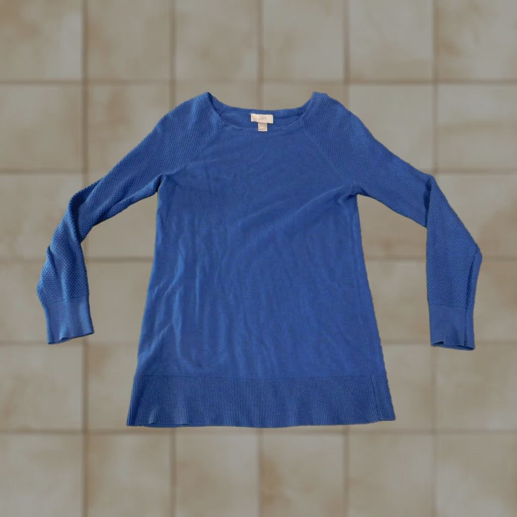 Loft VINTAGE Loft Sweater Womens Small Blue Long Sleeve Textured Knit Pullover Size M / US 6-8 / IT 42-44 - 1 Thumbnail