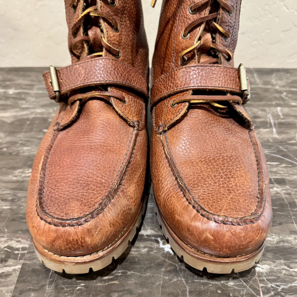 Polo Ralph Lauren Polo Ralph Lauren Radbourne Leather Buckled Combat Boots Size US 14 / EU 47 - 8 Thumbnail