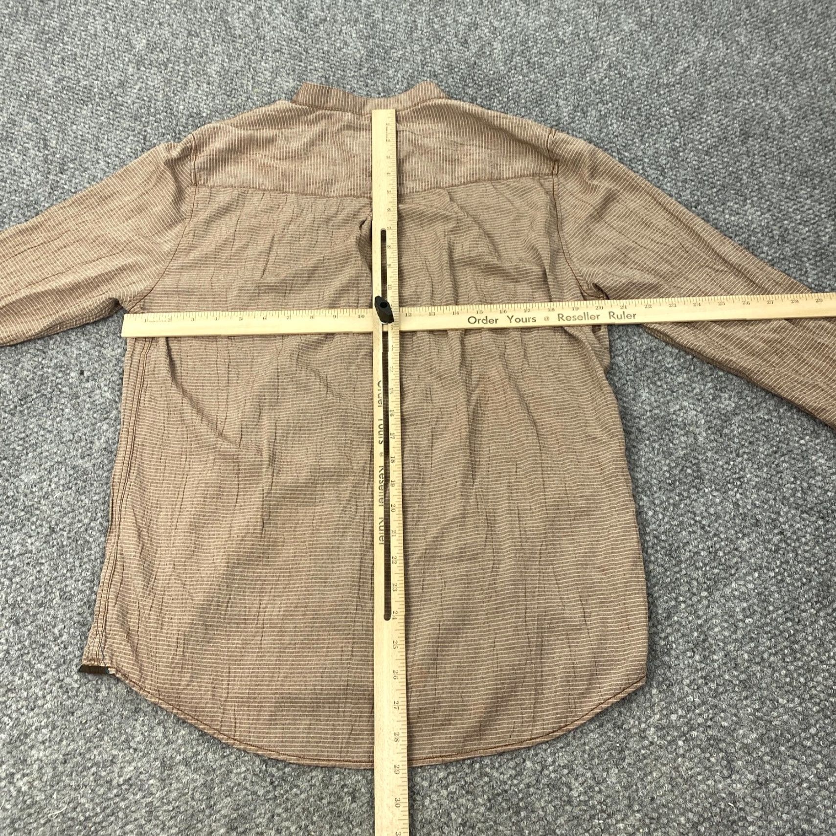 Vintage 32 Bar Blues Button-Up Shirt Mens Medium Brown Striped Long Sleeve Pocket Music Note Casual Size US M / EU 48-50 / 2 - 7 Thumbnail