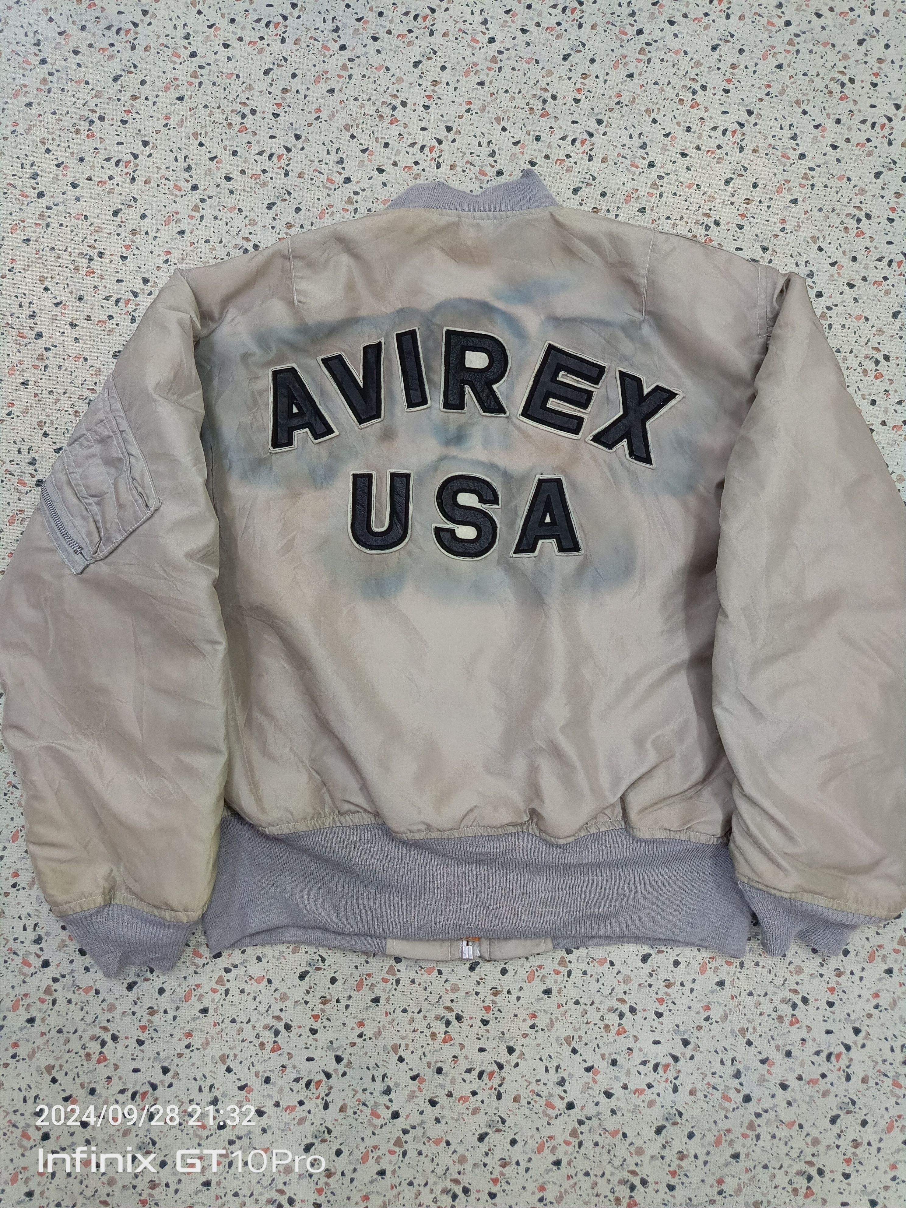 Avirex × Vintage VINTAGE AVIREX 80's SILVER MILITARY BOMBER MA-1JACKET Size US L / EU 52-54 / 3 - 1 Thumbnail