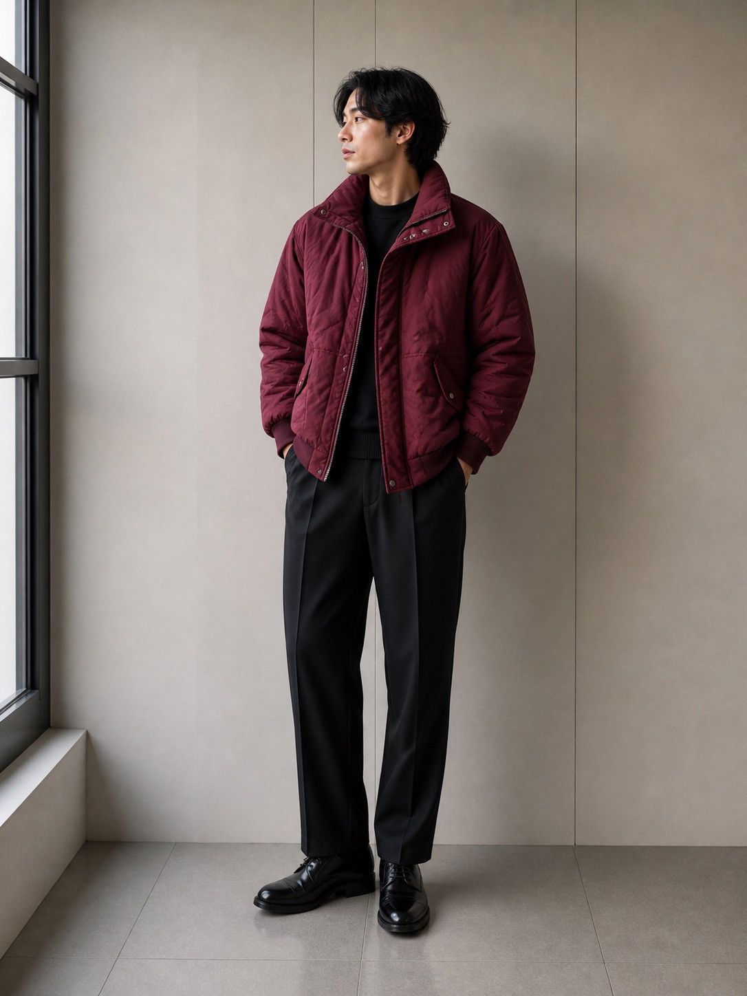 Vintage Japanese Brand Number Nine Double Sleeve Maroon Jacket Size US L / EU 52-54 / 3 - 7 Thumbnail