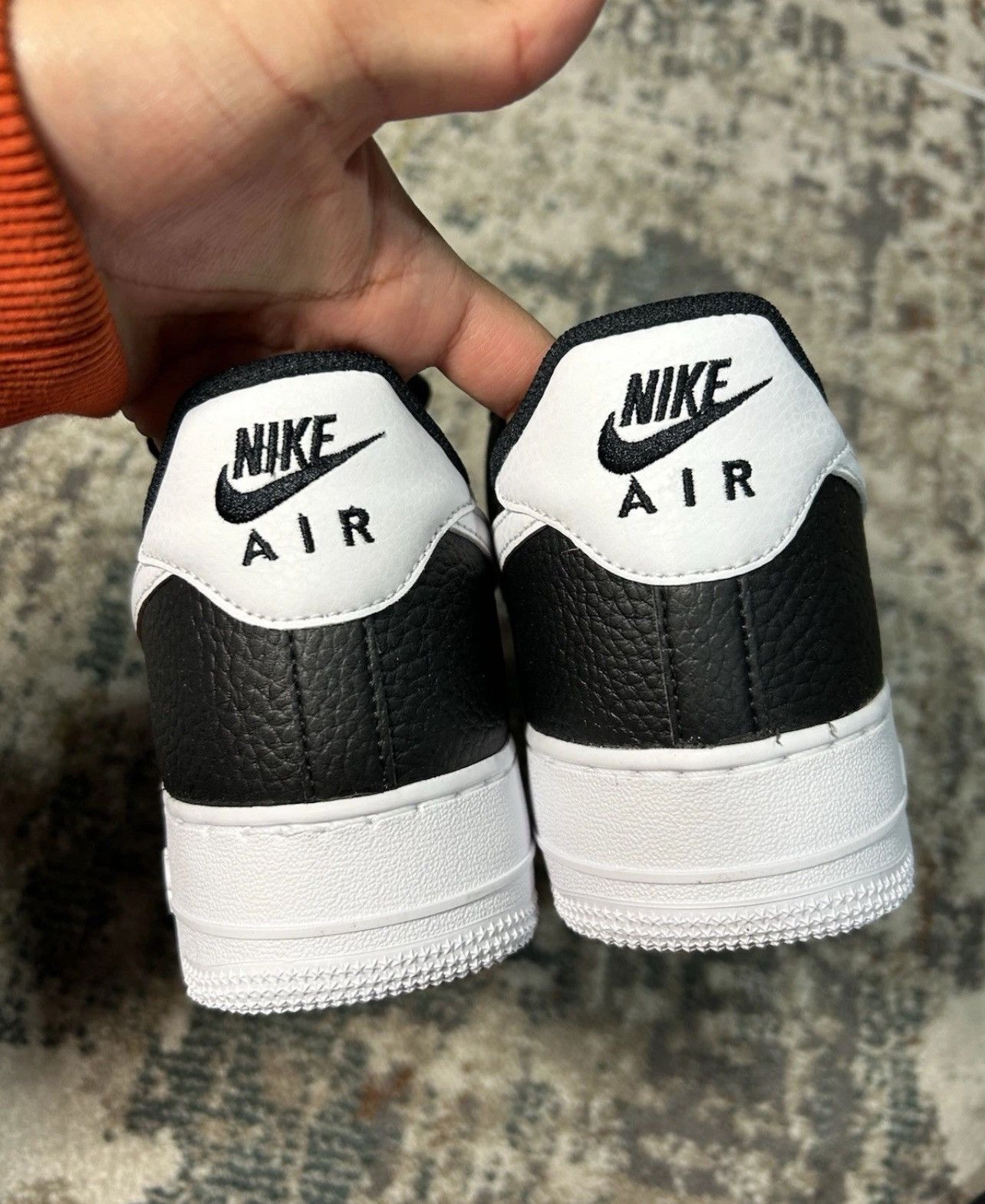 Nike Air Force 1 Black White Tumbled Size US 11 / EU 44 - 4 Thumbnail