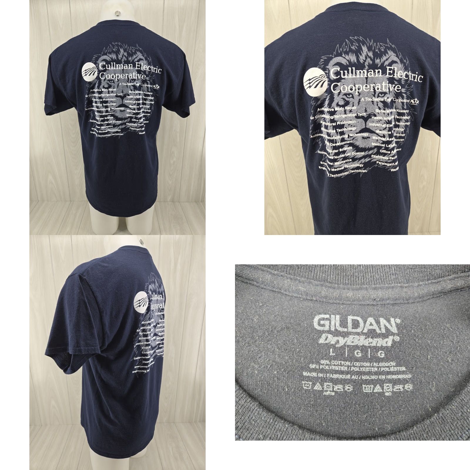 Gildan Wallace State Community College AL Fast Track Shirt Mens Large Blue Gildan Ultra Cotton T-Shirt Short Sleeve Crew Neck Solid/Blue Size US L / EU 52-54 / 3 - 8 Thumbnail