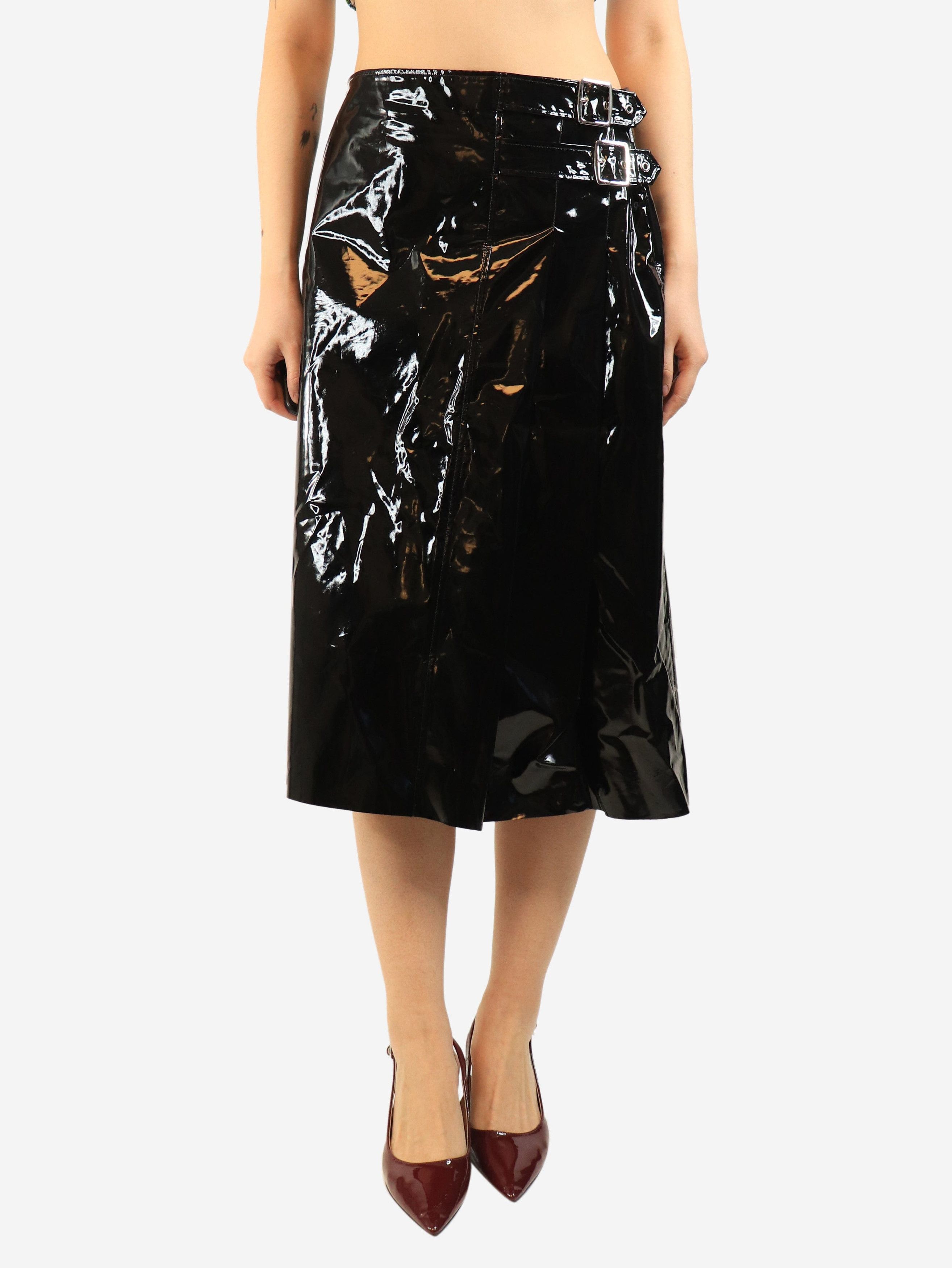 Gucci Black pvc buckle midi skirt - UK 12 Size 30" / US 8 / IT 44 - 1 Thumbnail