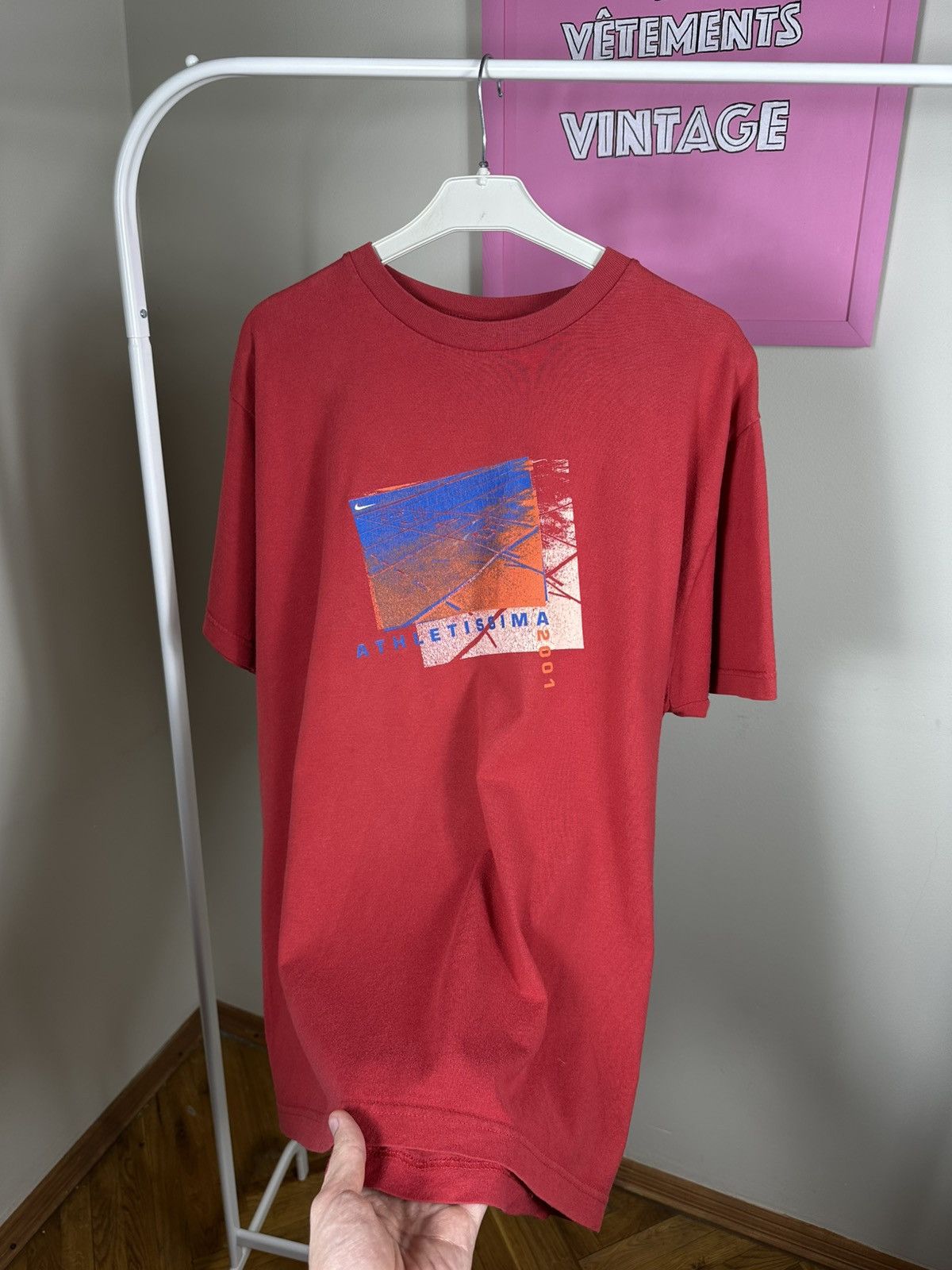 Nike Nike Athletissima 2001 Vintage T Shirt Swoosh Promo Printed Size US M / EU 48-50 / 2 - 6 Thumbnail