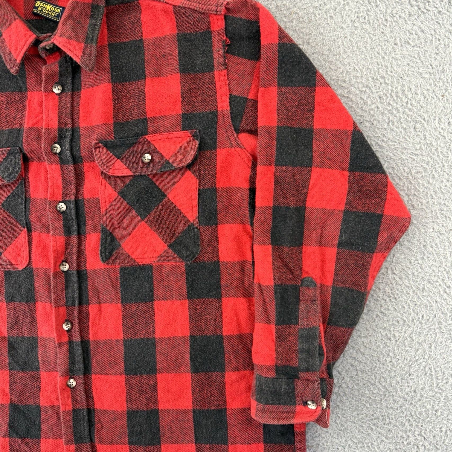 Vintage VINTAGE OshKosh B’Gosh Shirt Mens XL Red 90s Flannel Buffalo Plaid Lumberjack Clothing Shirt Mens XL Red 90s Plaid 90s Grunge Mens Size US XL / EU 56 / 4 - 5 Thumbnail