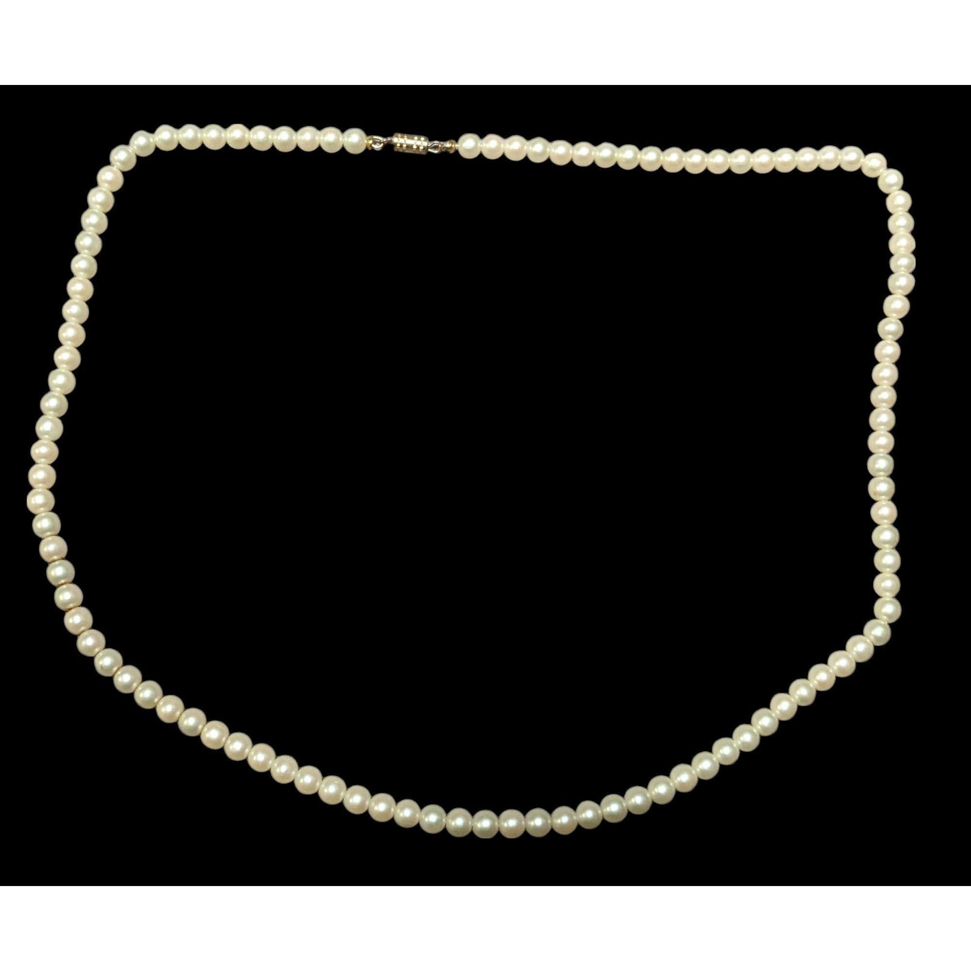 Other Vintage Simple Faux Pearl Necklace With Gold Tone Barrel Cla Size ONE SIZE - 2 Thumbnail