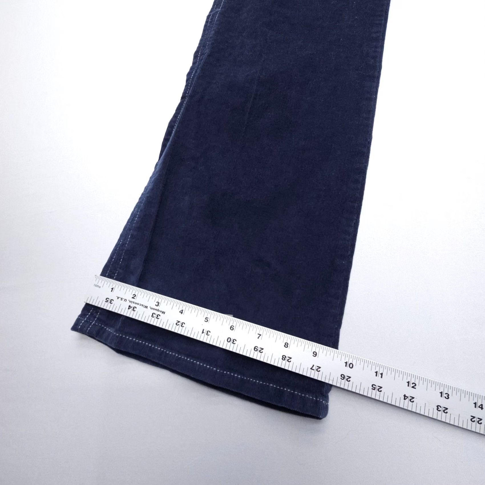 Bell Sonoma Jeans Blue Size 8 Low Rise Flare Corduroy Festival Bell Flap Pockets Boho Womens Size 30" / US 8 / IT 44 - 7 Thumbnail