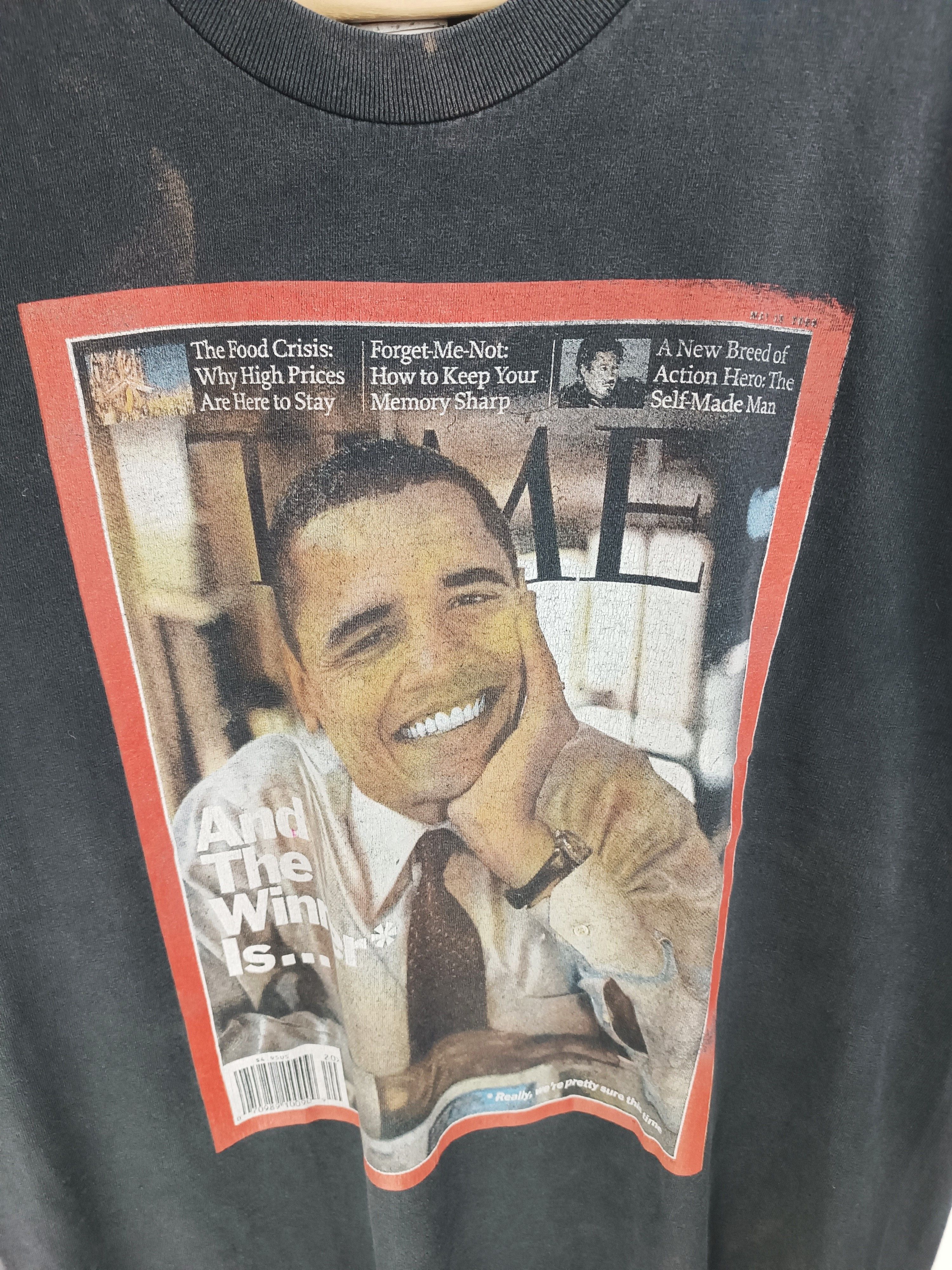 Vintage THRASHED FADED VINTAGE Y2K OBAMA TIME MAGAZINE PRESIDENT POL Size US L / EU 52-54 / 3 - 10 Thumbnail