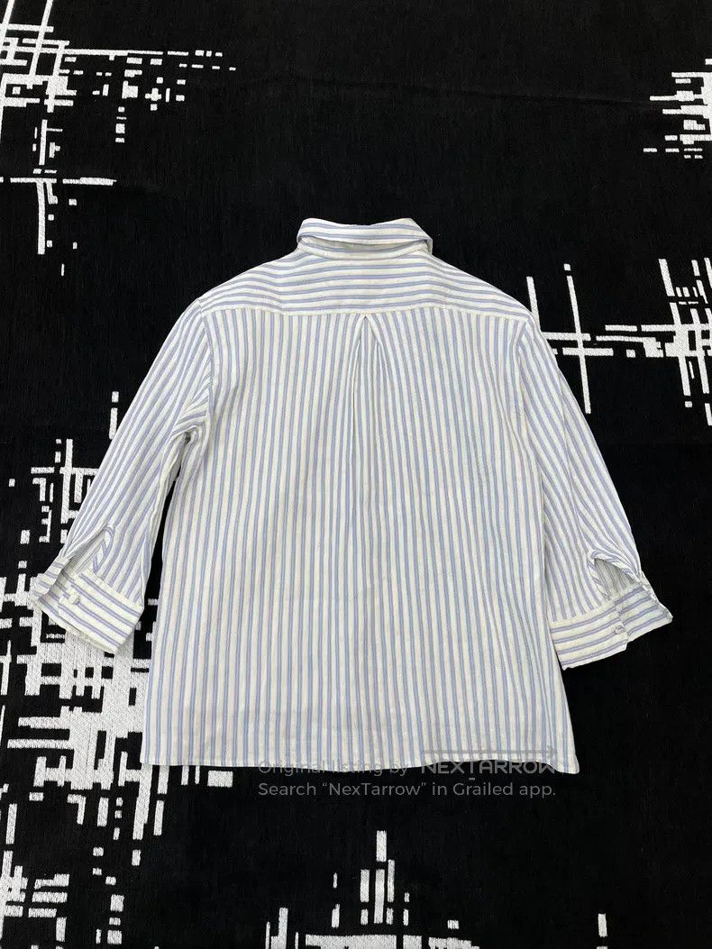 Gucci Gucci Blue and white striped letter embroidery shirt Size US S / EU 44-46 / 1 - 3 Thumbnail