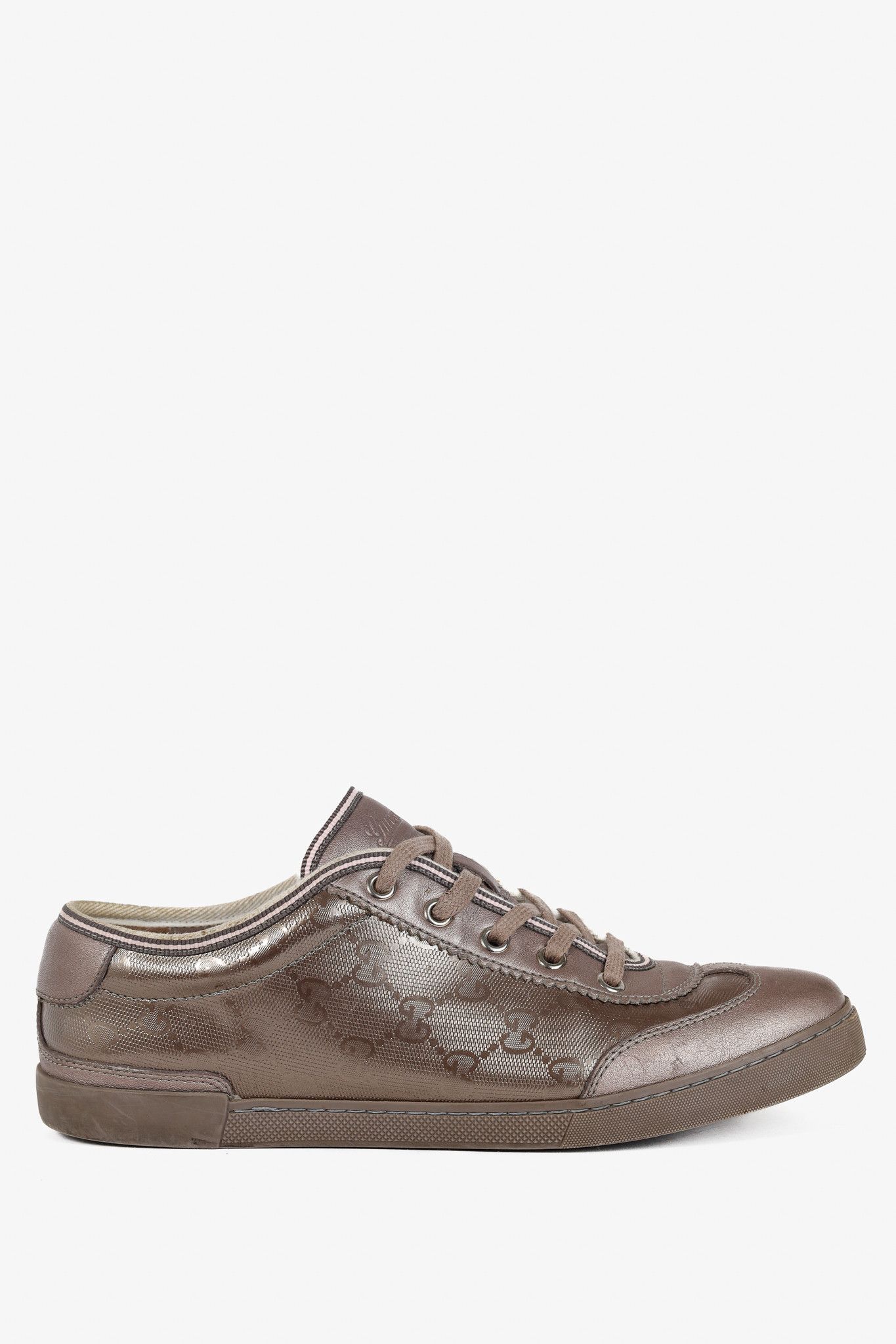 Gucci Gucci GG Imprime & Miro Soft Metallic Leather Sneakers Size US 7.5 / IT 37.5 - 1 Thumbnail
