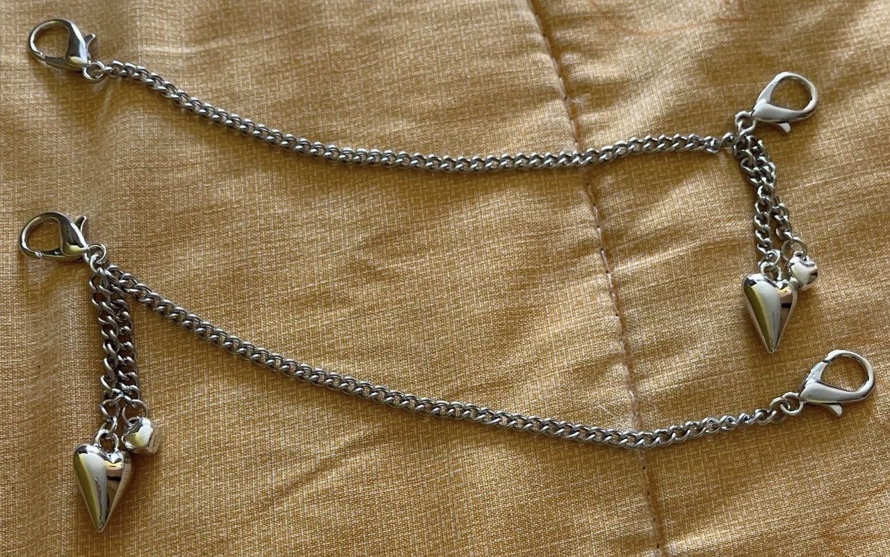 Other Silver Heart Tennis Chain Shoe Buckles Size ONE SIZE - 2 Thumbnail