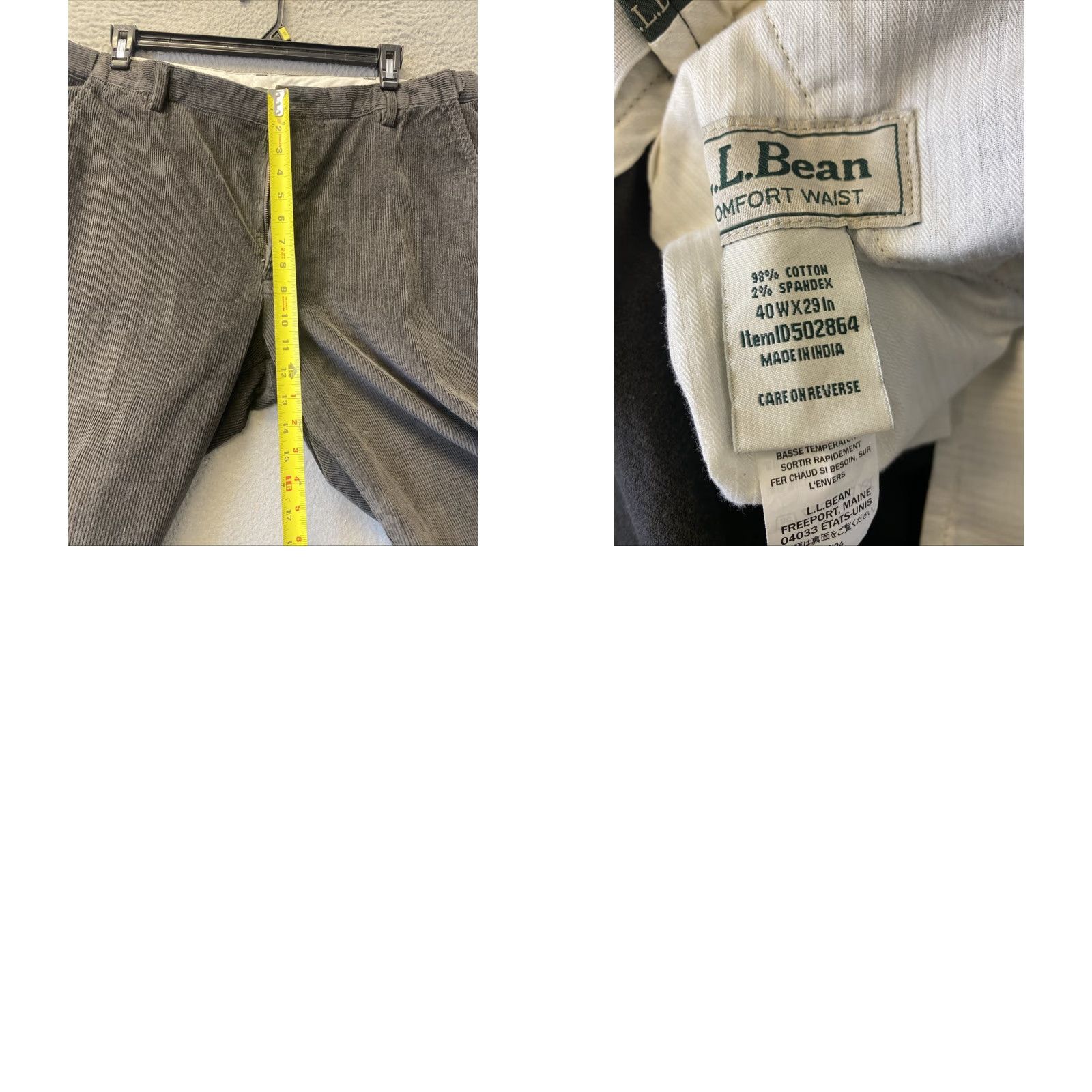Vintage VINTAGE LL Bean Corduroy Pants Mens 40x30 Gray Classic Straight Leg Adult Regular 40 Dark Gray Vintage Outdoor/Travel Mens Size US 40 / EU 56 - 8 Thumbnail