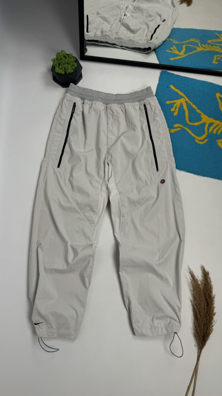 Nike × Vintage Vintage 90’s Nike Double Swoosh Nylon Parachute Track Pant Size US 34 / EU 50 - 3 Thumbnail