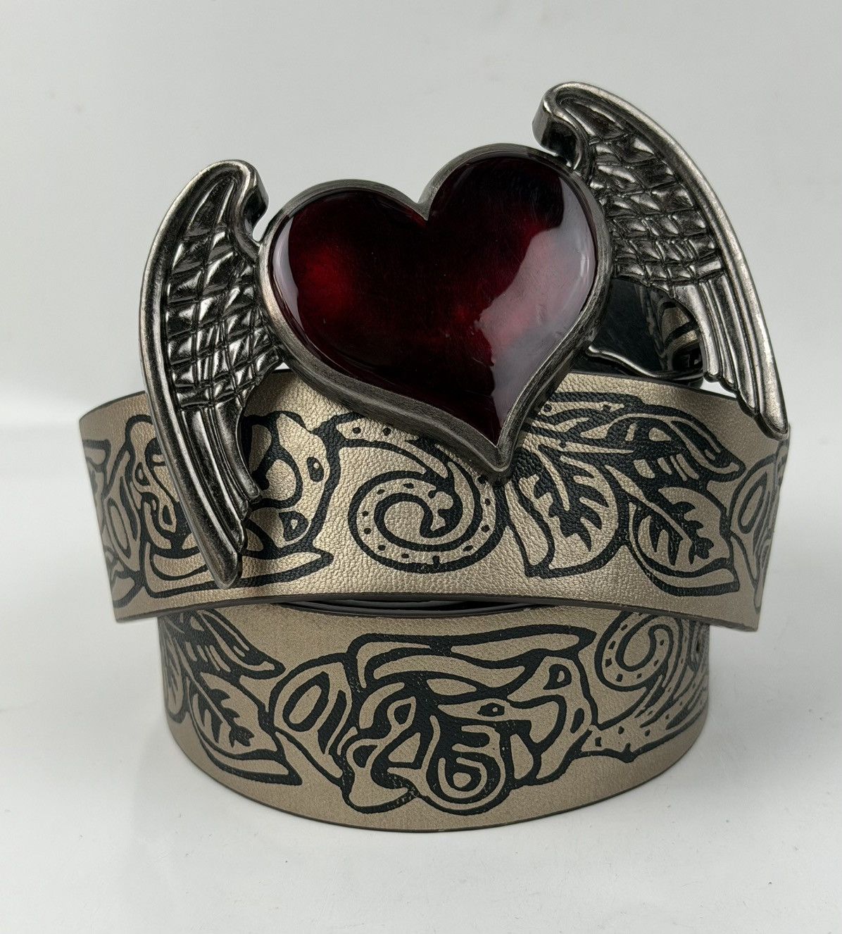 Japanese Brand gothic style big love buckle pvc belt tc54 Size ONE SIZE - 1 Thumbnail