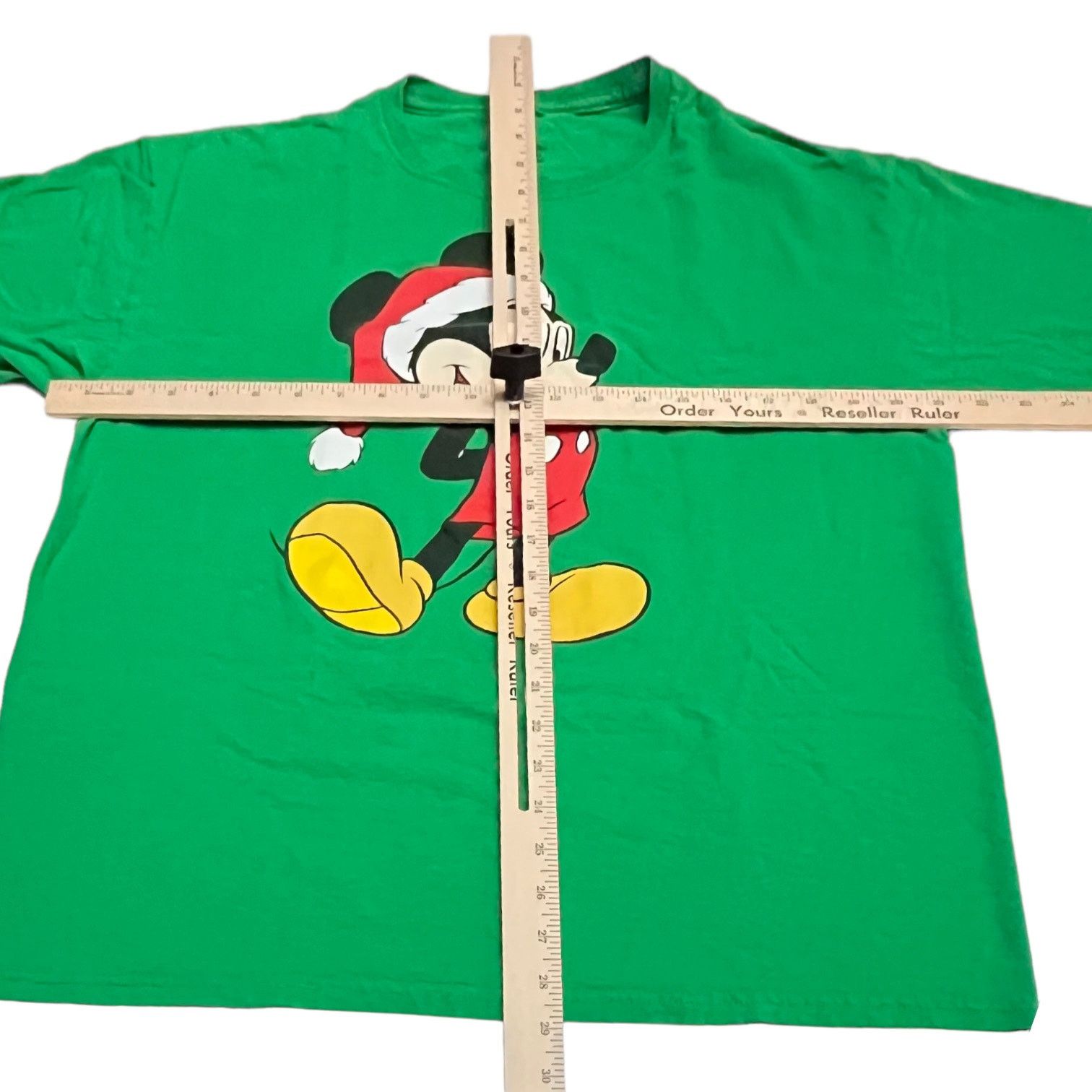 Disney Disney Mickey Mouse Wearing Santa Hat Christmas Green Shirt Size US L / EU 52-54 / 3 - 10 Thumbnail